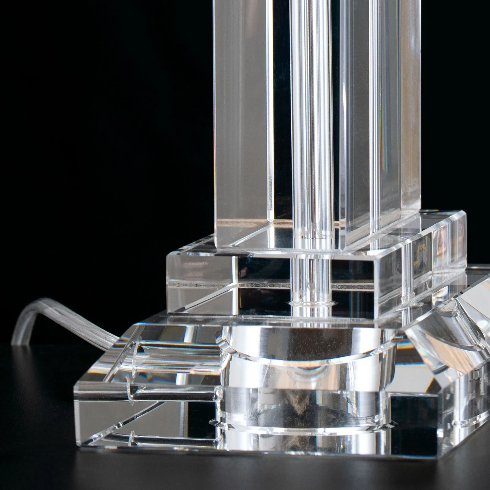 Stona lampa VERONIQUE, pravougaona, hrom, beli abažur - 6