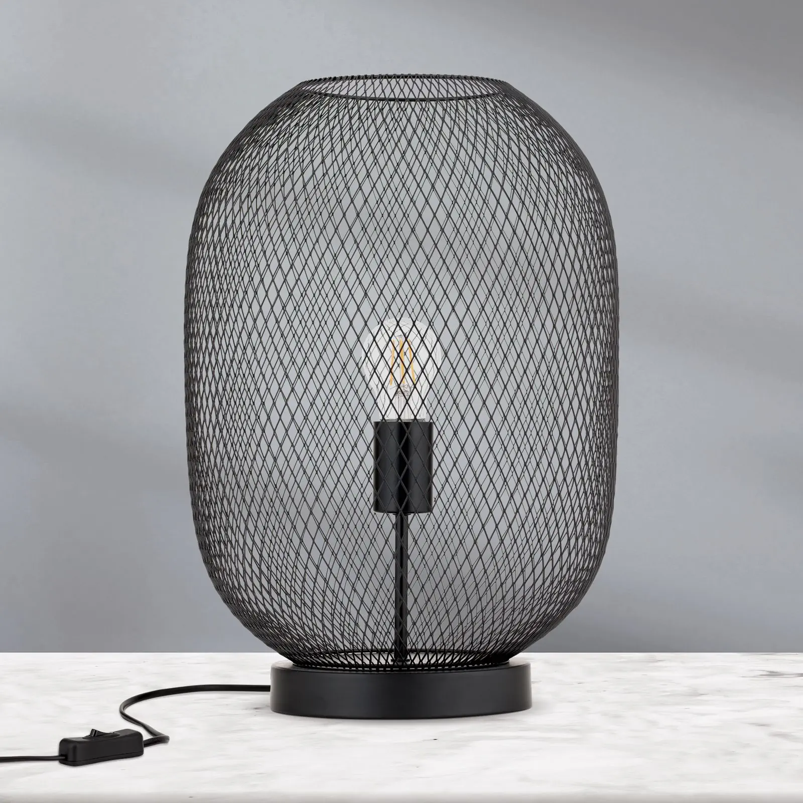 Stona lampa GEORGINA sa kavez-abažurom, crna - 3