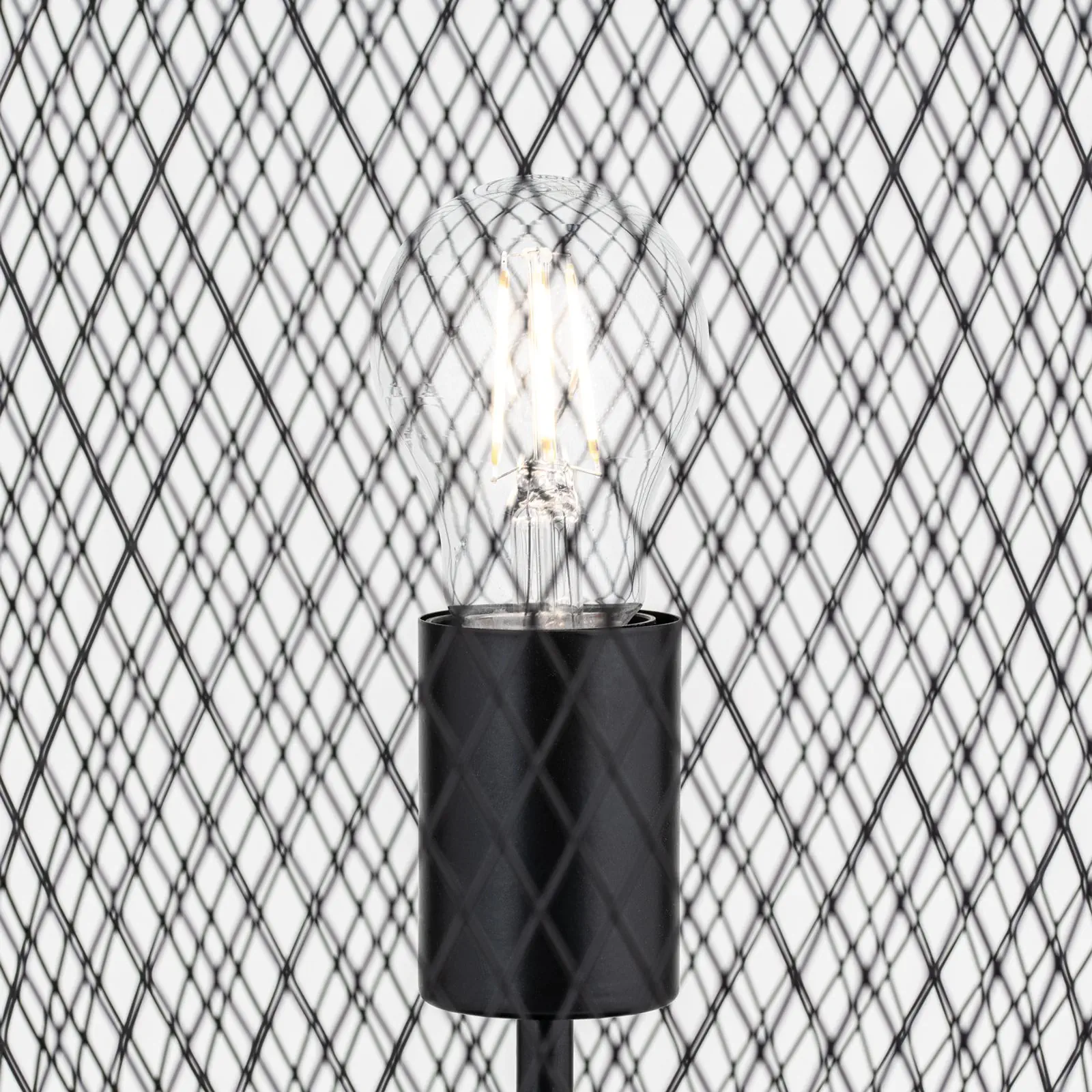 Stona lampa GEORGINA sa kavez-abažurom, crna - 6