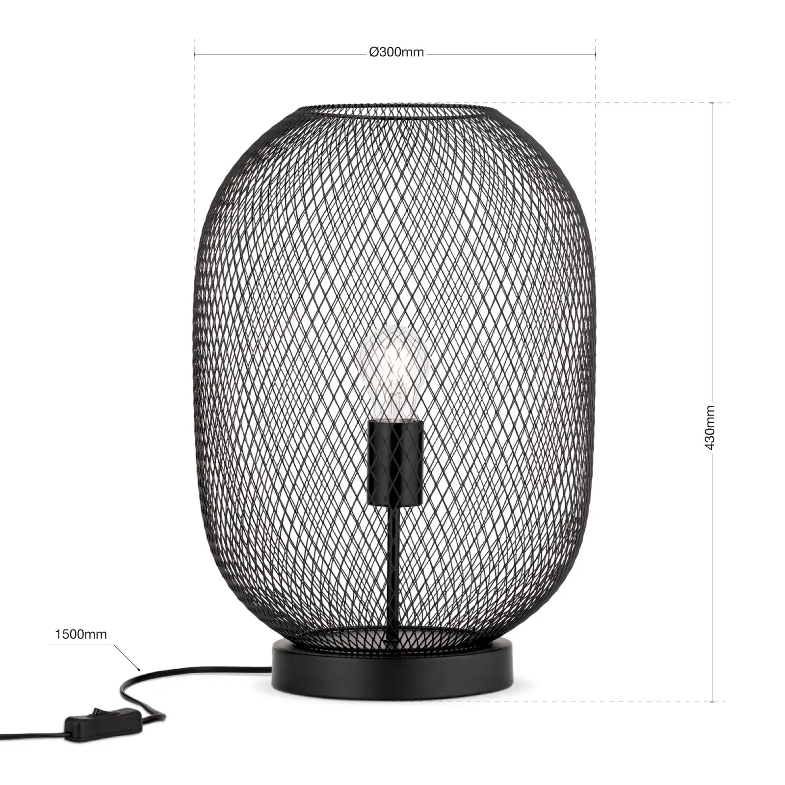 Stona lampa GEORGINA sa kavez-abažurom, crna - 7