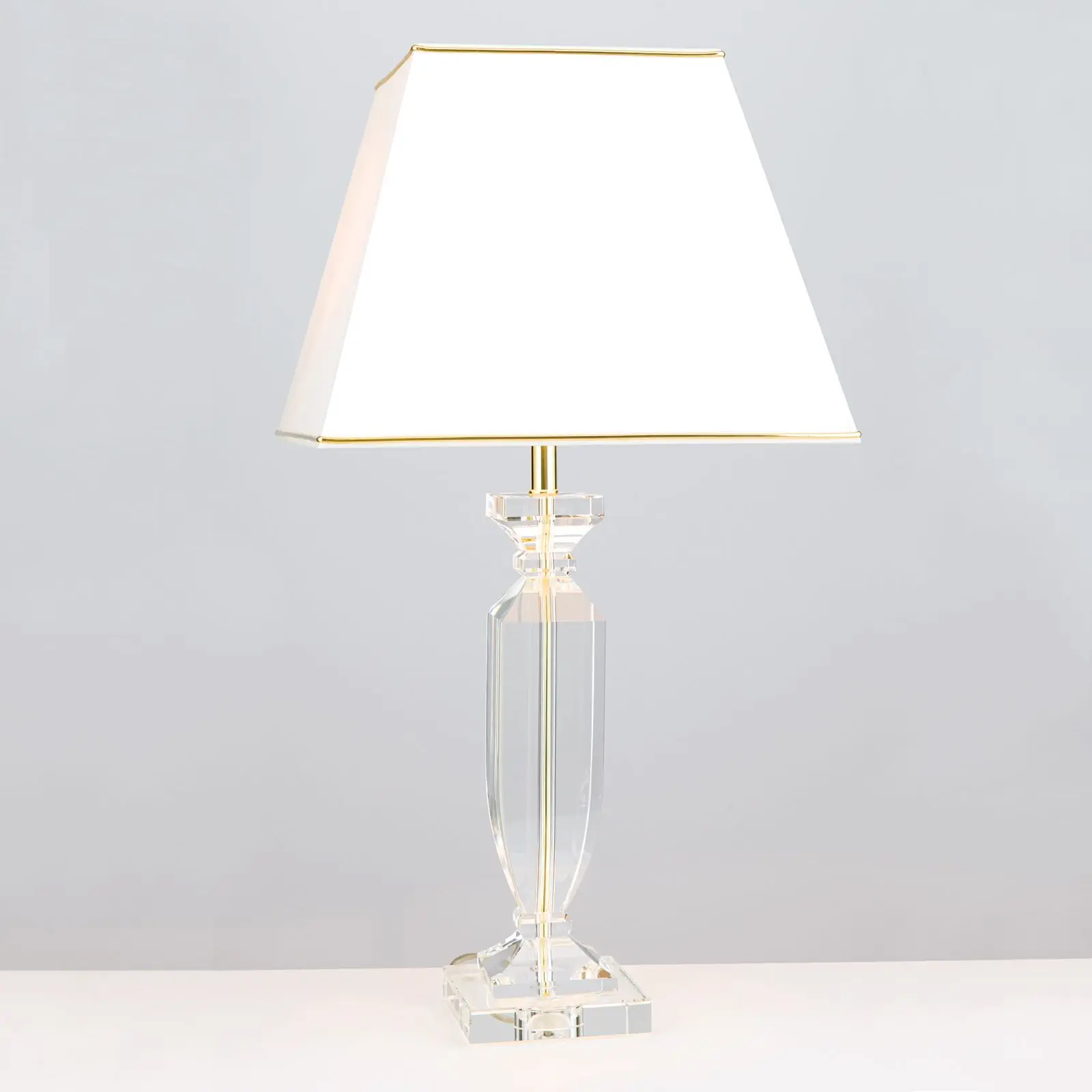 Stona lampa POKAL, sa krem bojom abažura, zlatna - 4