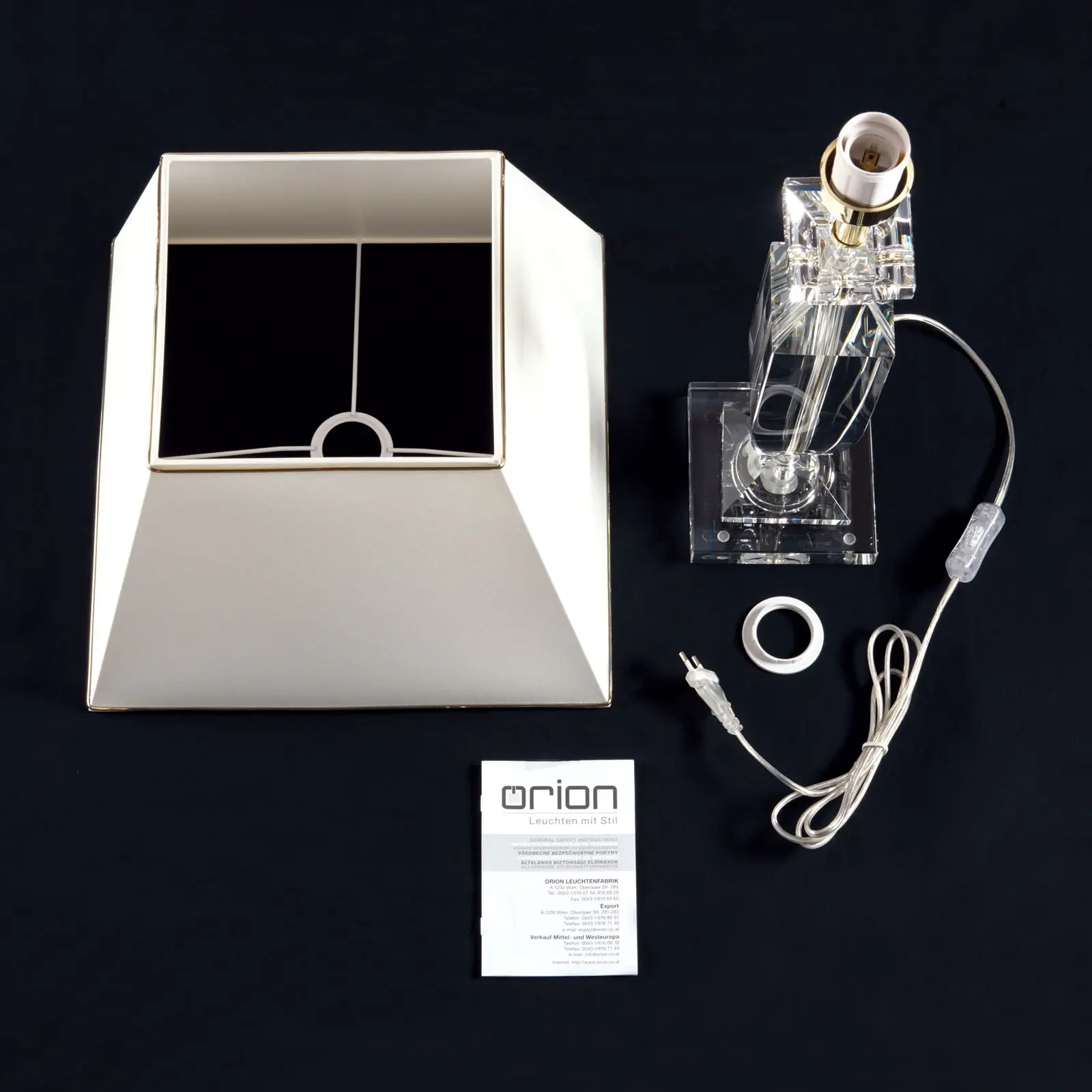 Stona lampa POKAL, sa krem bojom abažura, zlatna - 8