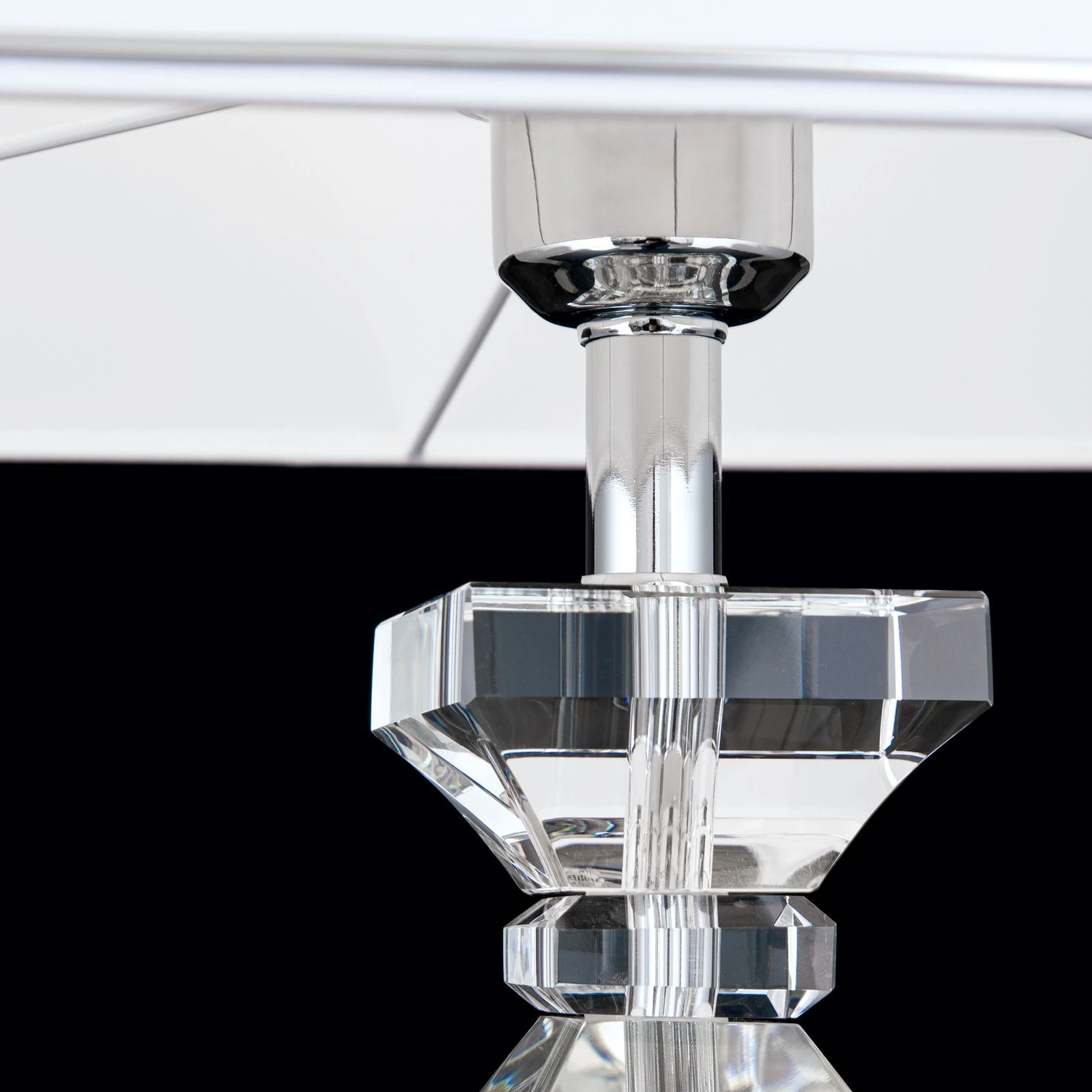 Stona lampa POKAL, sa belim abažurom, hrom - 6