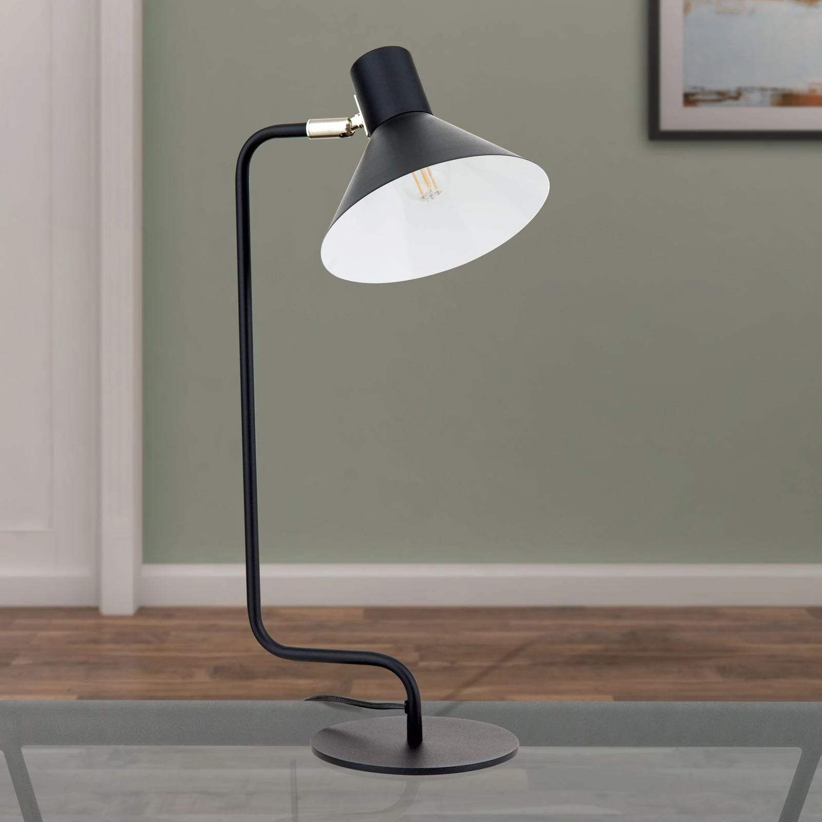 Stona lampa VIKTORIA, 1 izvor svetla, crna - 3