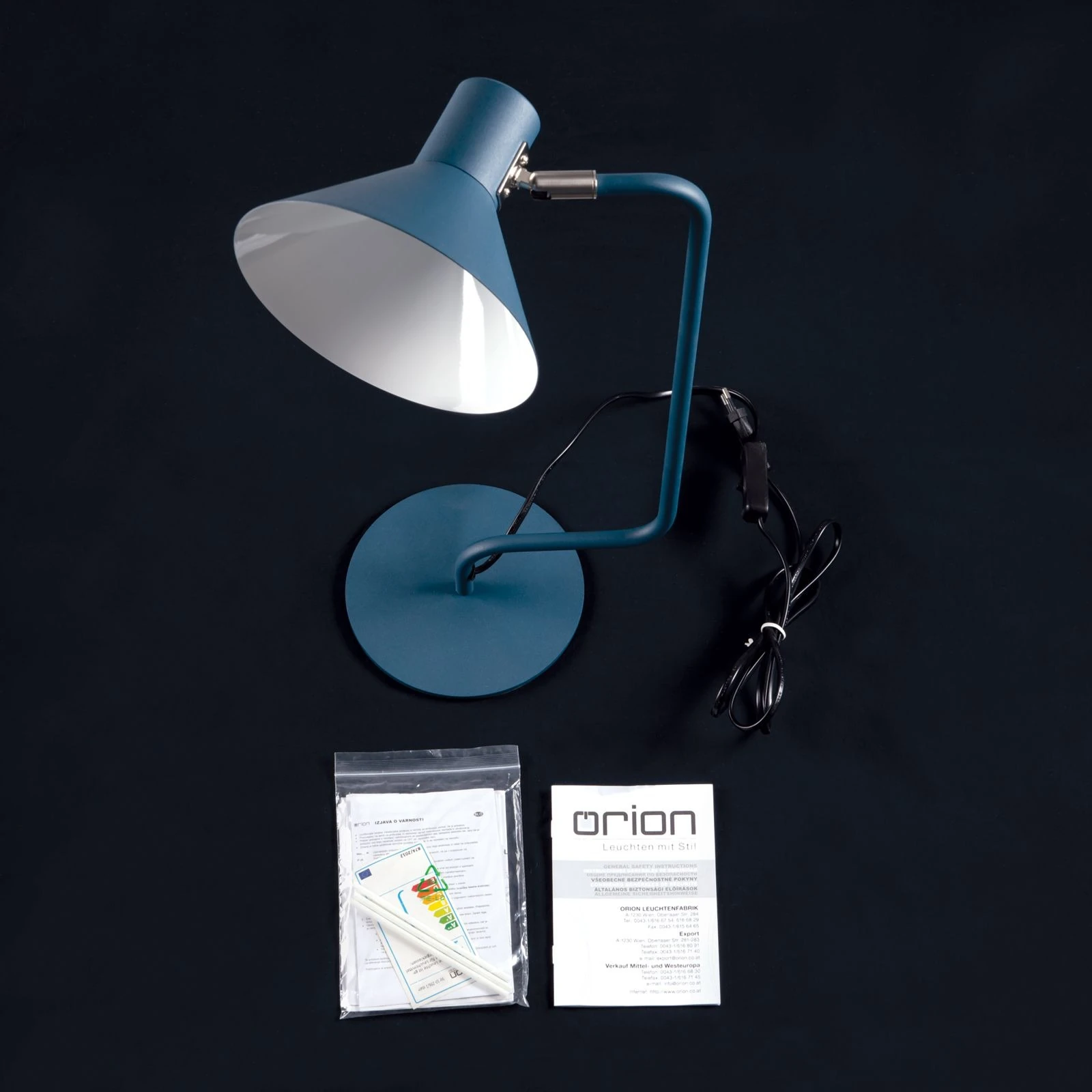 Stona lampa VIKTORIA, 1 izvor svetla, plava - 8