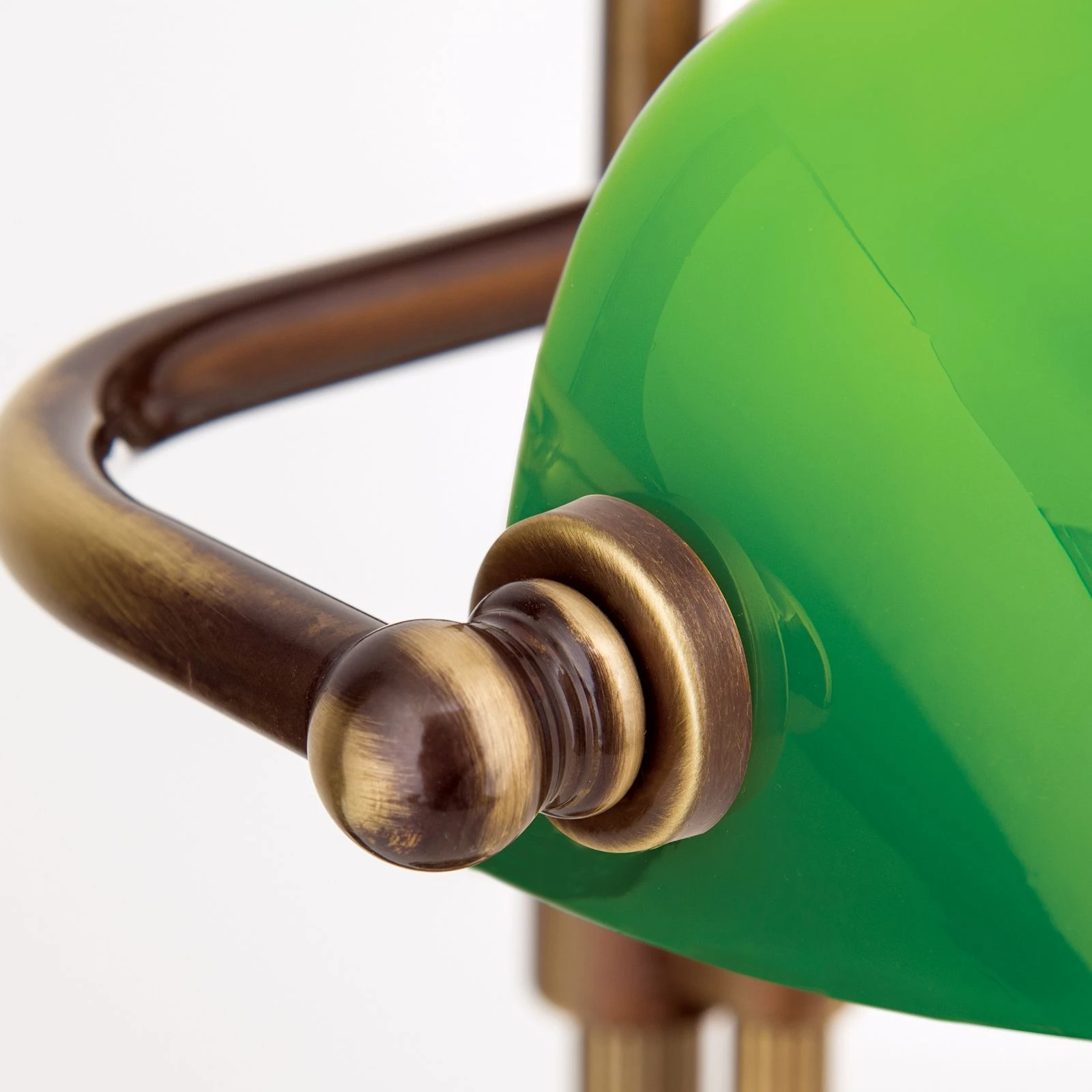 Stona lampa HARVARD, patina, zeleni stakleni abažur, visina 32 cm - 5