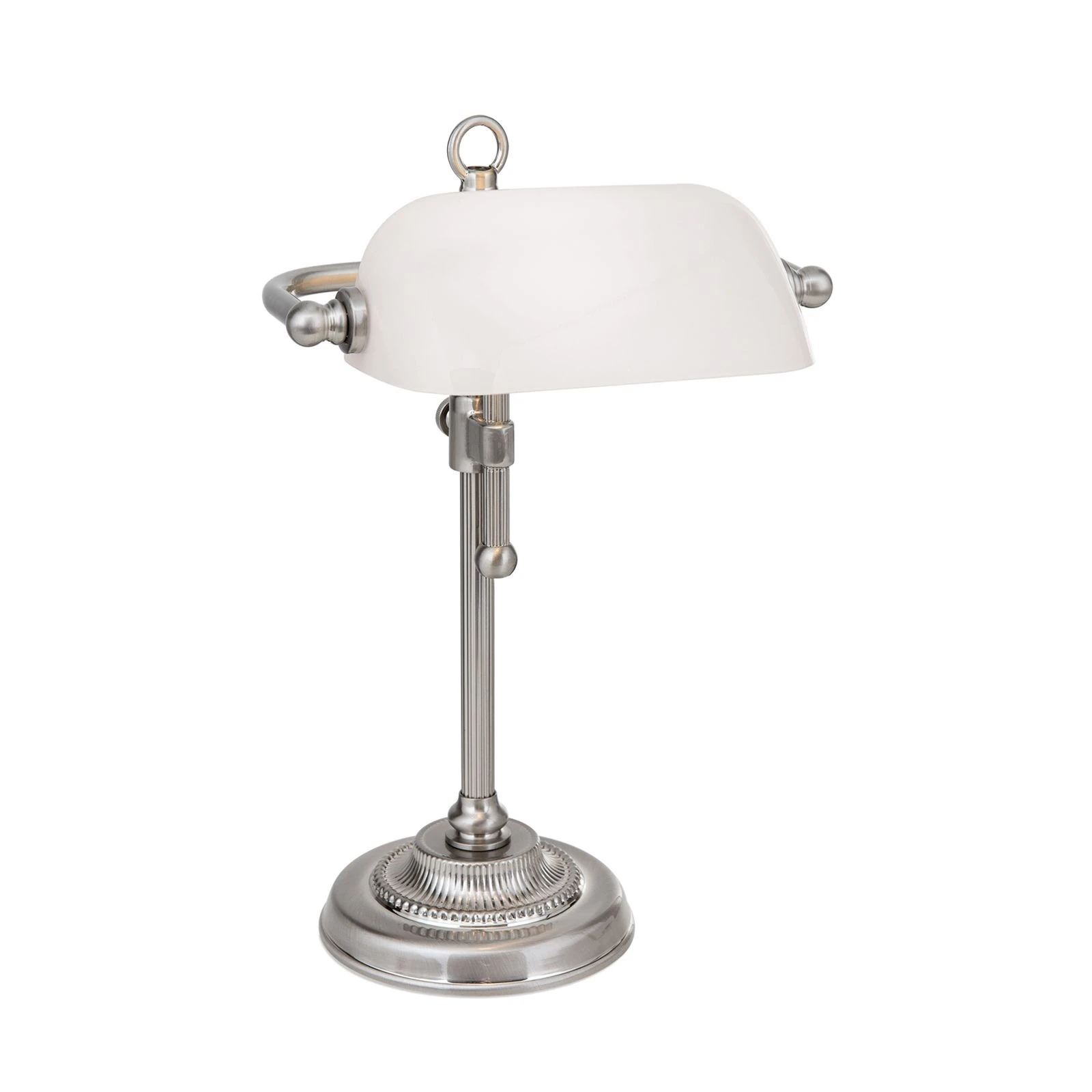 Stona lampa HARVARD, satin hrom, opalno belo staklo, visina 32 cm - 4