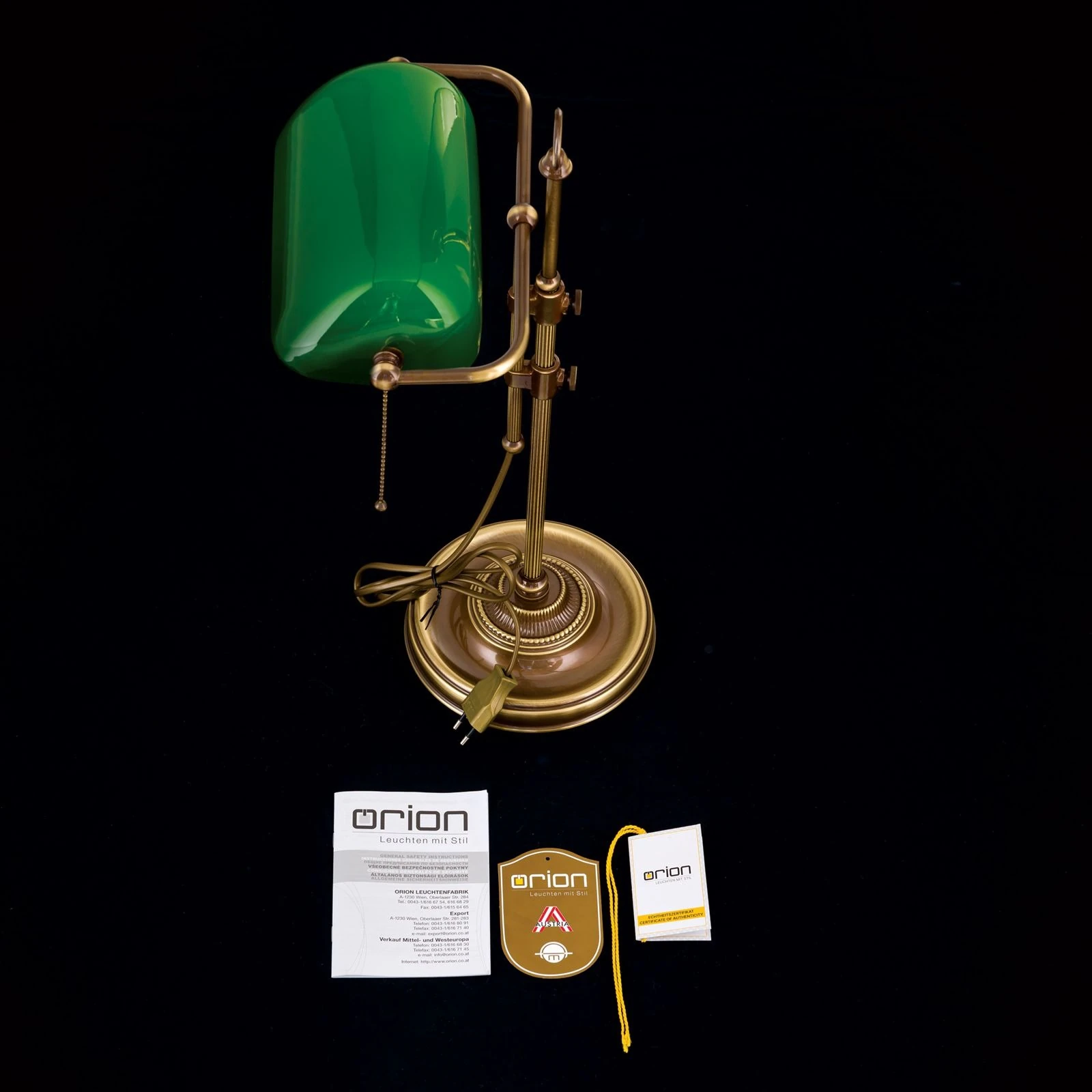 Stona lampa HARVARD, patina, zeleni stakleni abažur, visina 53 cm - 8