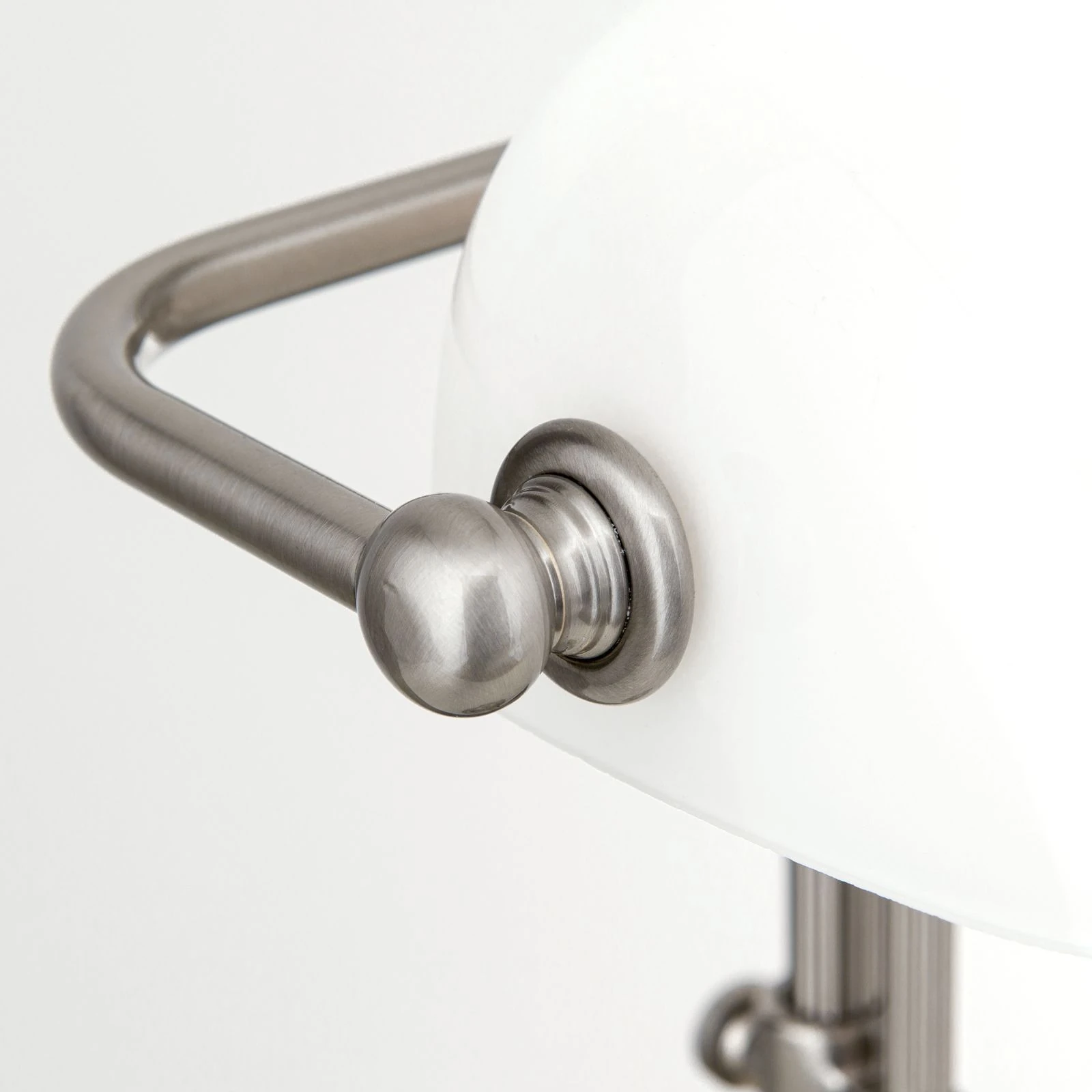 Bankarska lampa HARVARD, satin hrom, opalno belo staklo, visina 53 cm - 5
