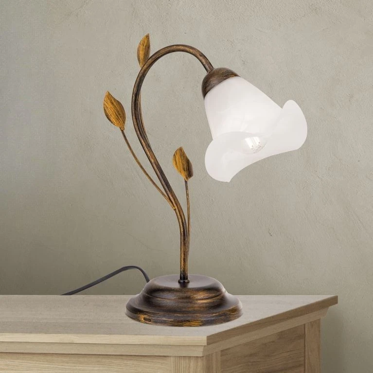 Stona lampa SISI, antik, opalno mat stakleni abažur - 1