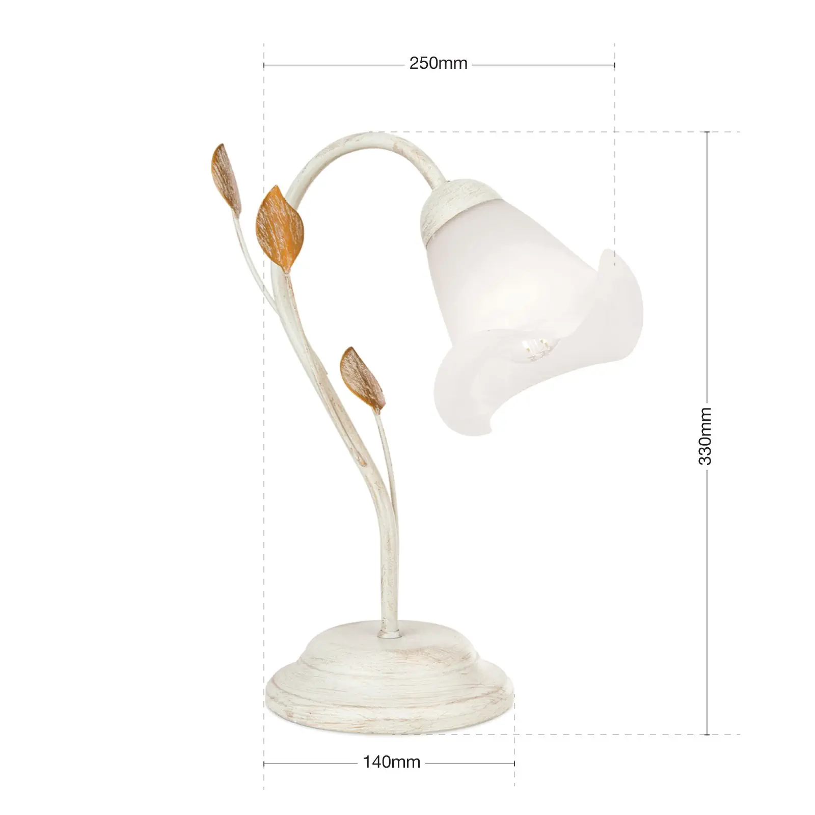 Stona lampa SISI, slonovača sa opalnim mat staklom - 7