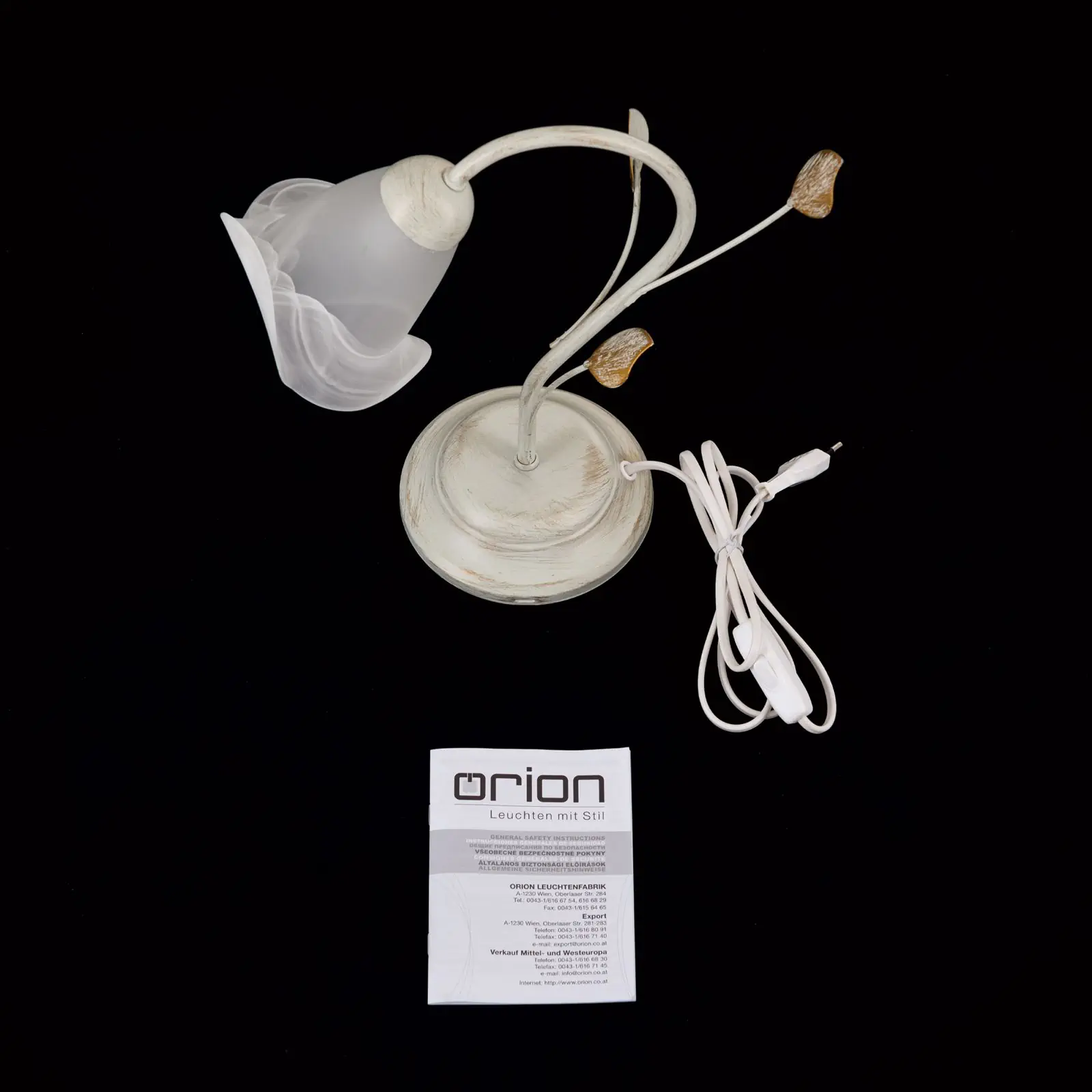 Stona lampa SISI, slonovača sa opalnim mat staklom - 8