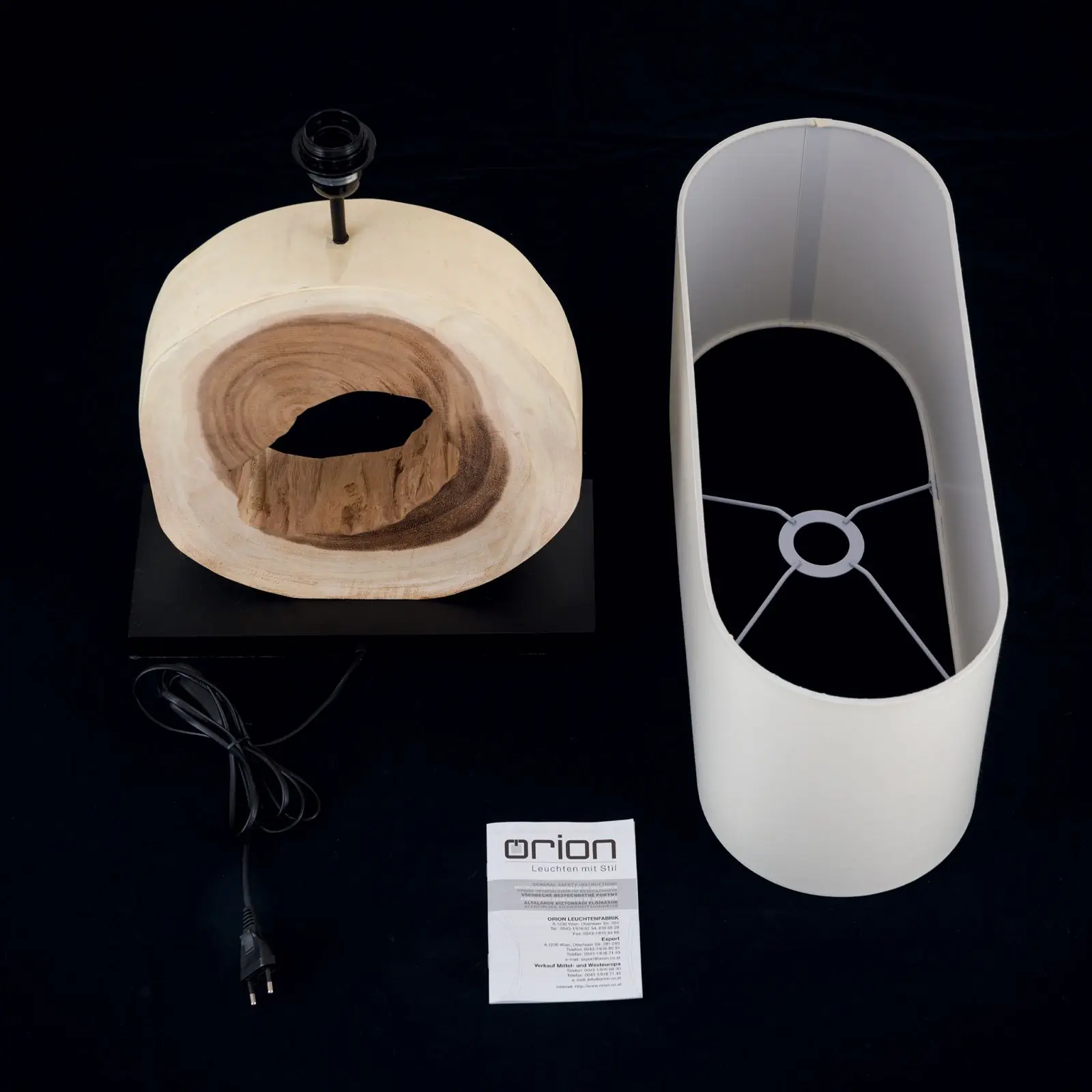 Stona lampa NATHAN, prirodno drvo sa belim tekstilnim abažurom - 8