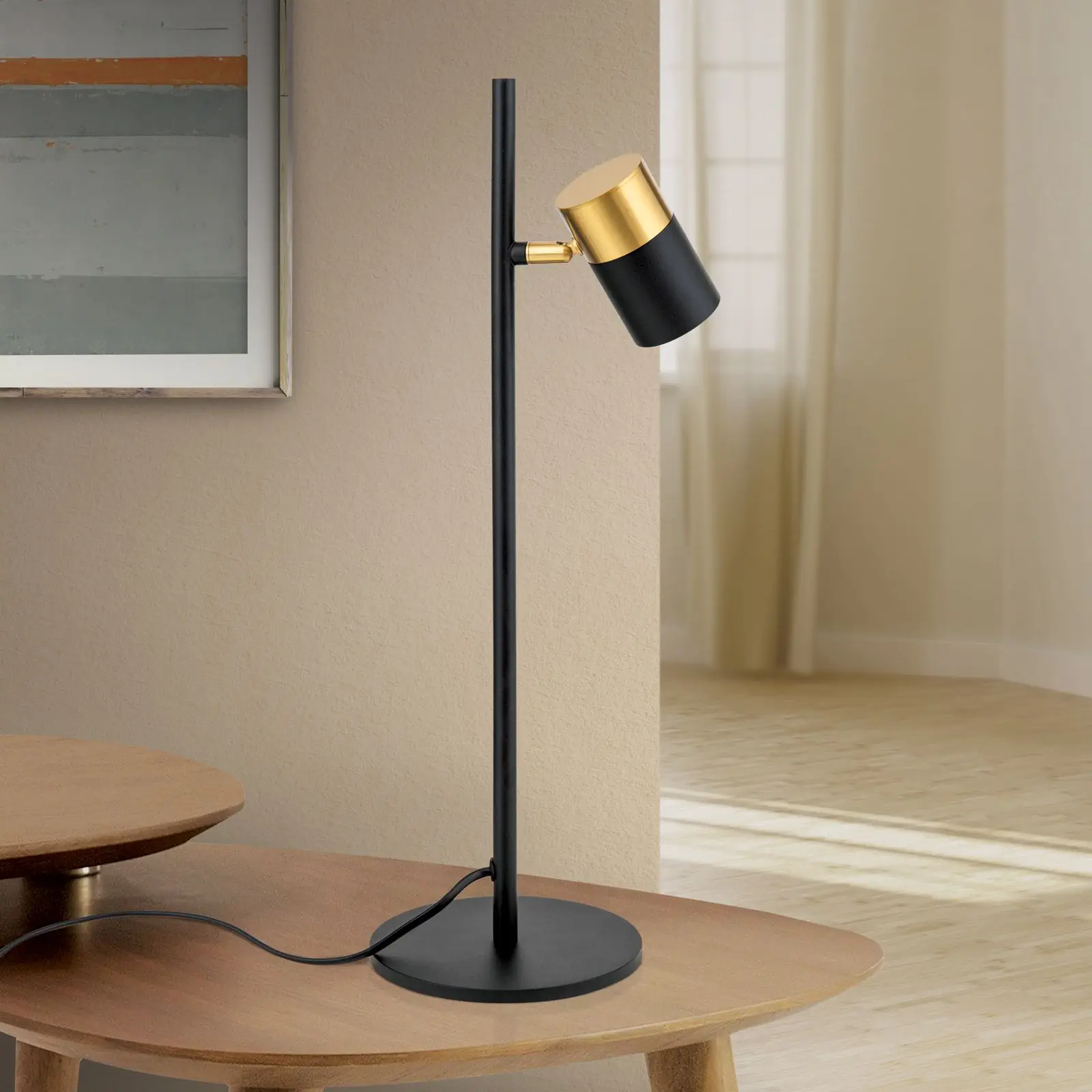 Stona lampa KEVIN, crno-zlatna, rotirajuća glava lampe - 2