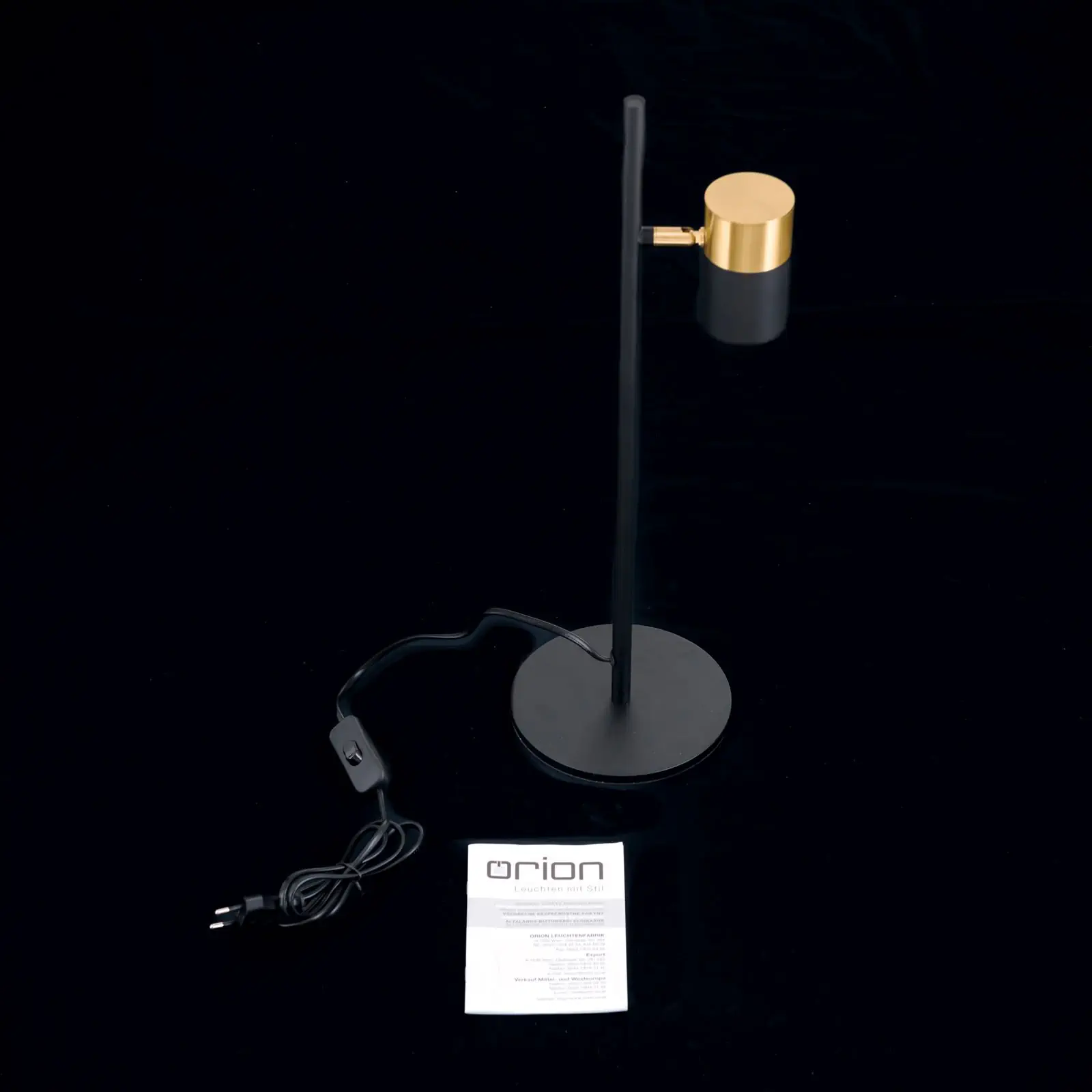 Stona lampa KEVIN, crno-zlatna, rotirajuća glava lampe - 8