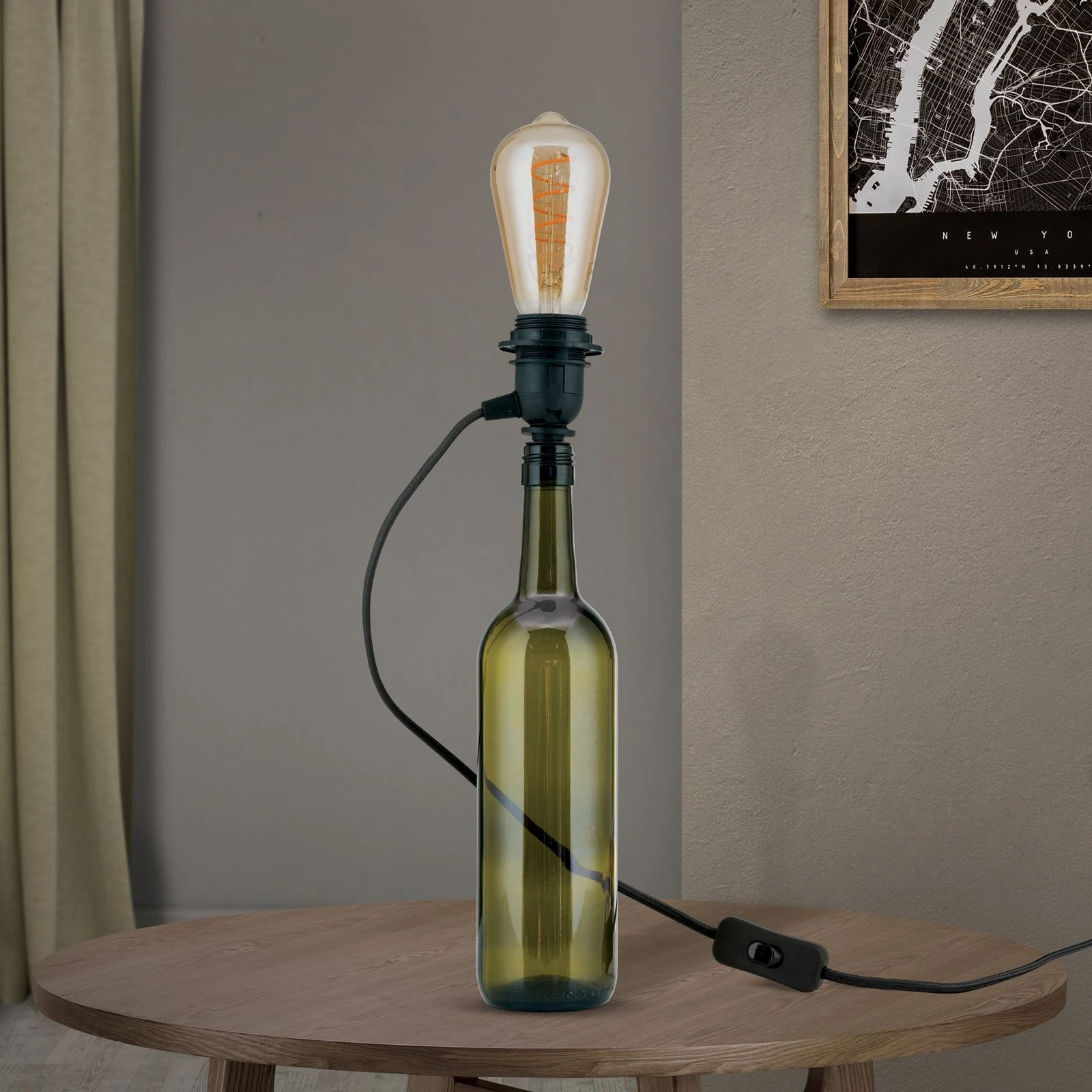Grlo BOTTLE za 'uradi sam' lampu, crno - 3