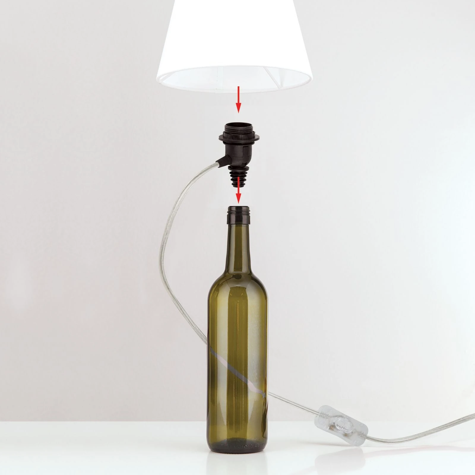 Grlo BOTTLE za 'uradi sam' lampu, providno