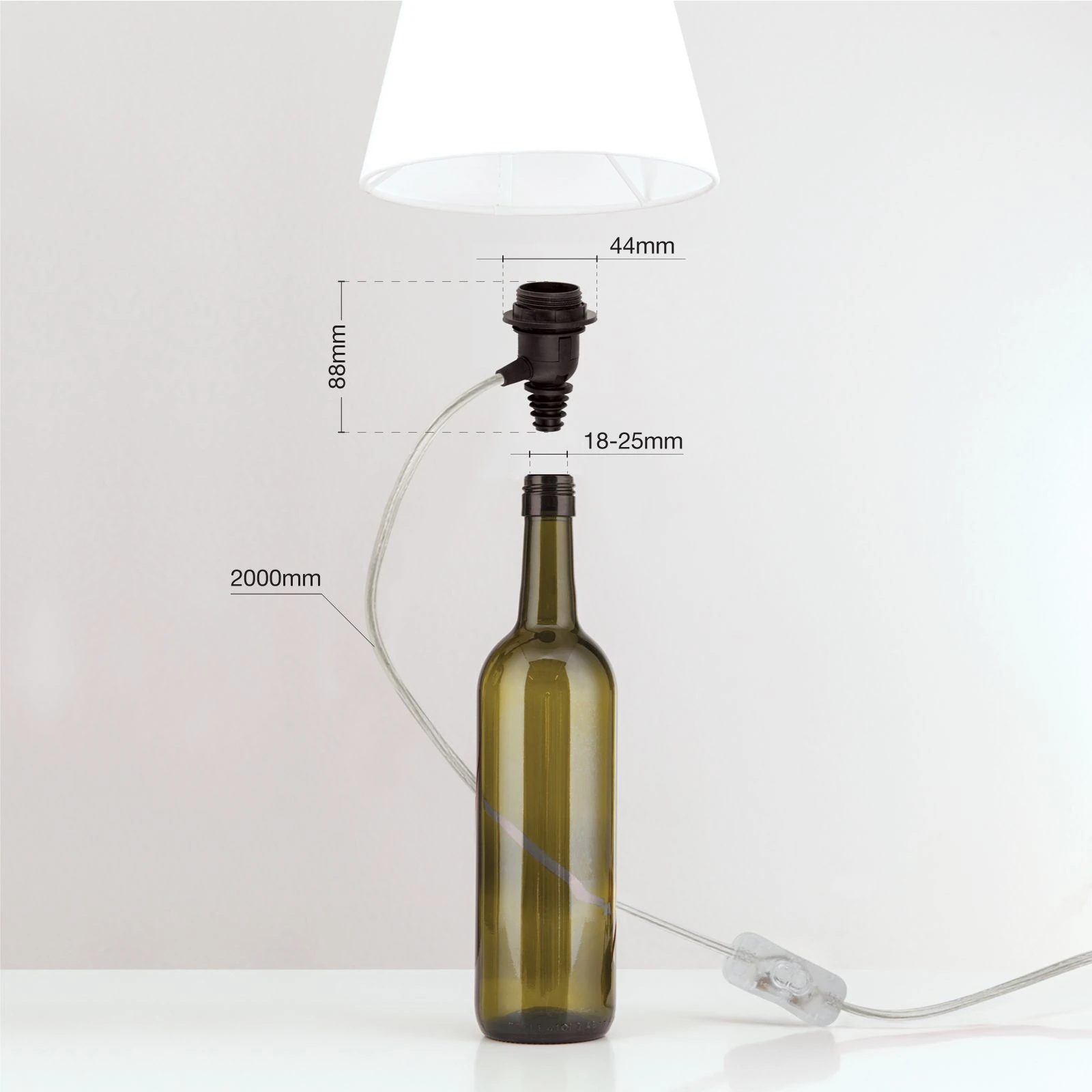 Grlo BOTTLE za 'uradi sam' lampu, providno - 7