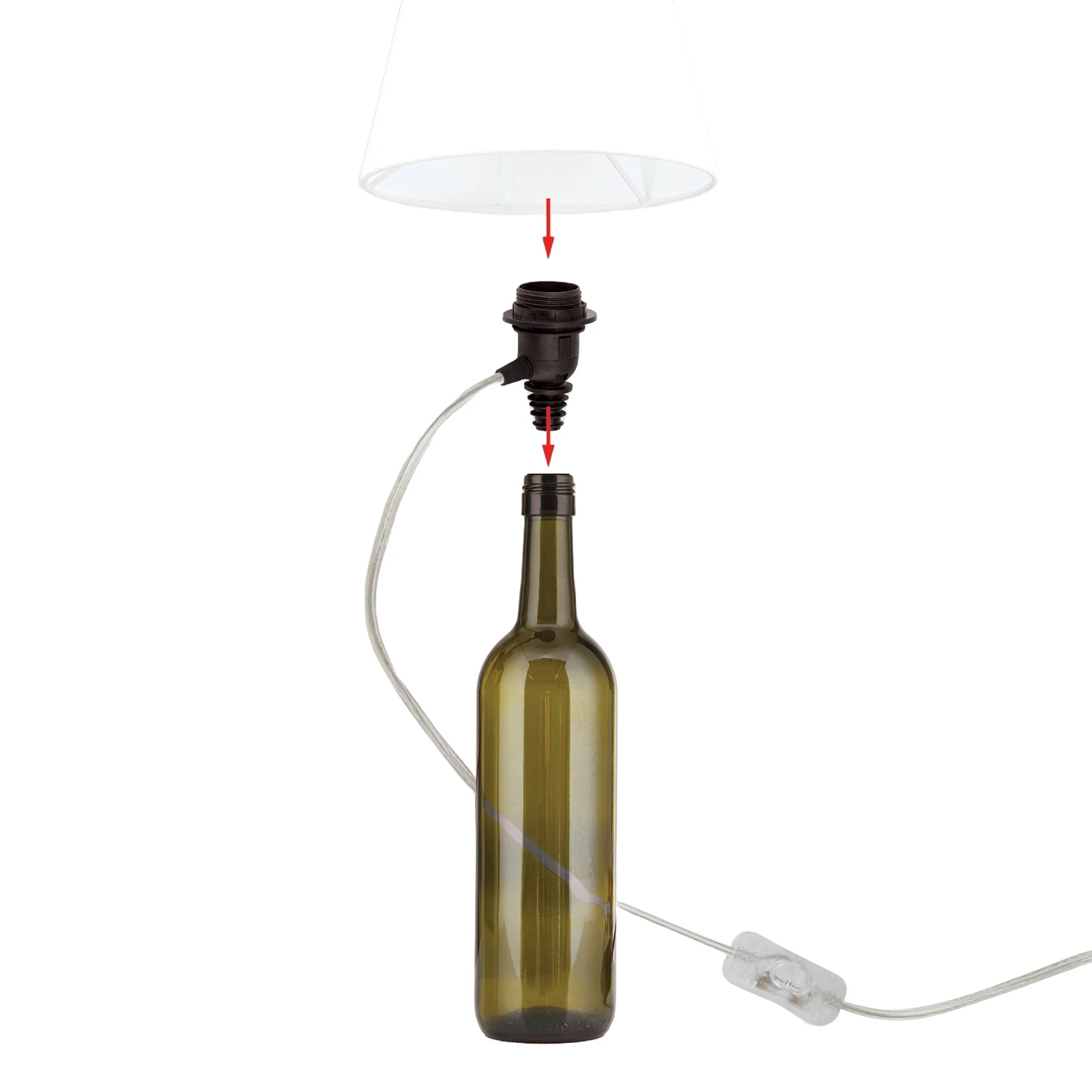 Grlo BOTTLE za 'uradi sam' lampu, providno - 9