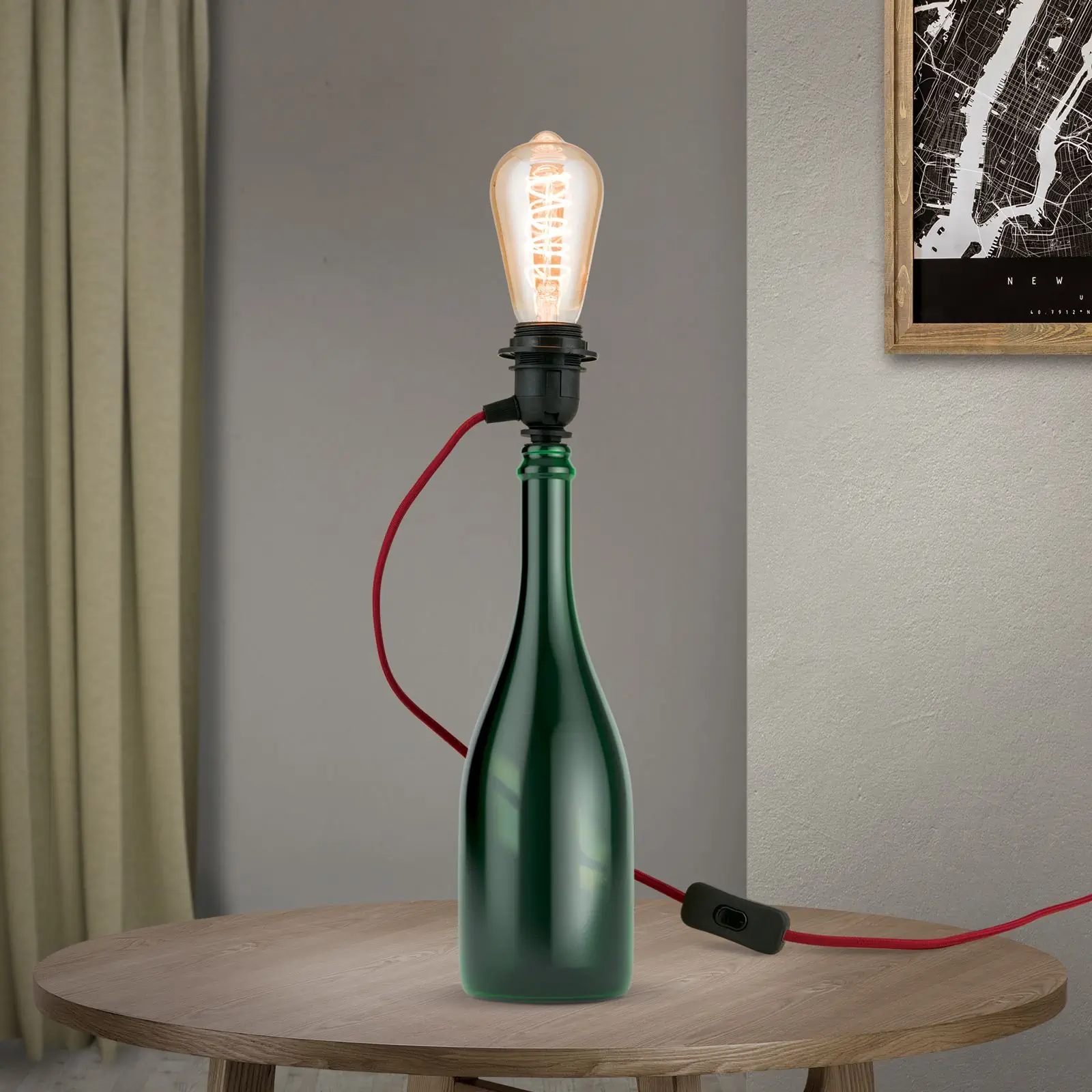 Držač sijalice BOTTLE za DIY lampu, bordo - 2