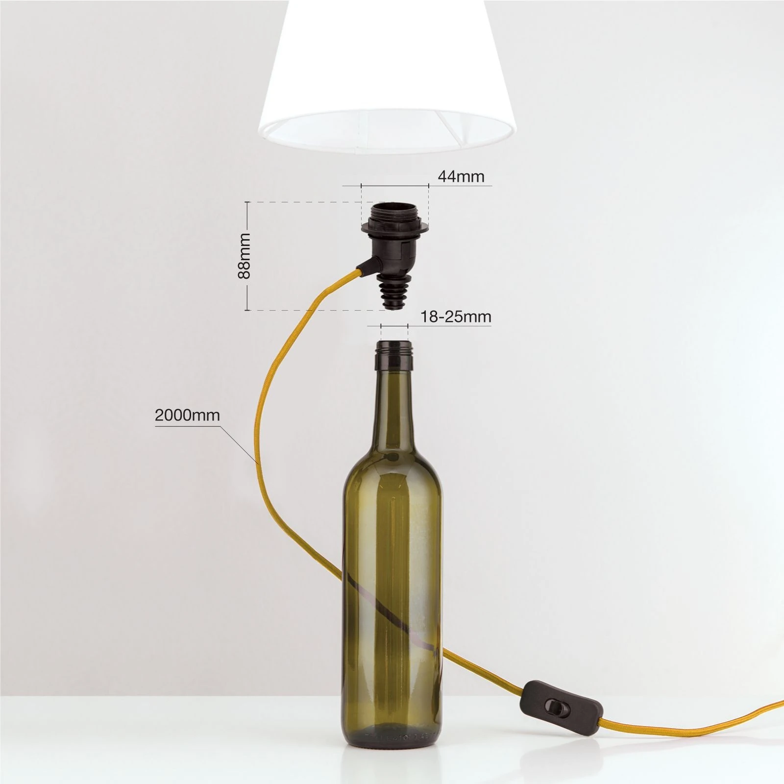 Grlo BOTTLE za 'uradi sam' lampu, zlatno - 7