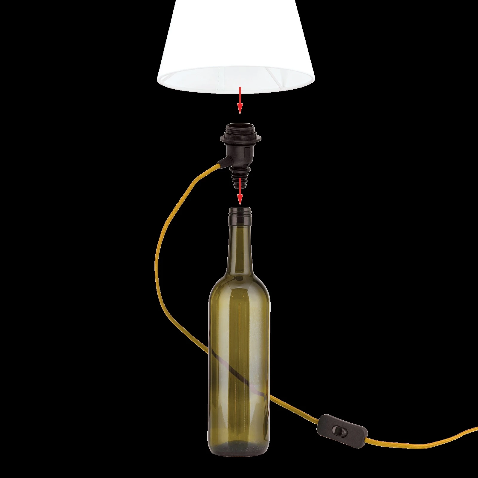 Grlo BOTTLE za 'uradi sam' lampu, zlatno - 9