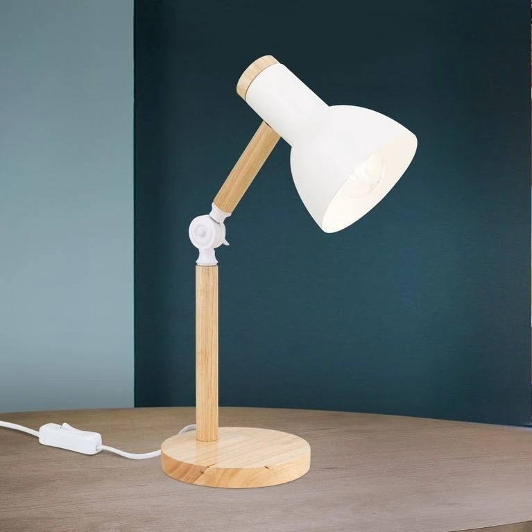 Stona lampa ANIKA, Drvo-Bela - 1