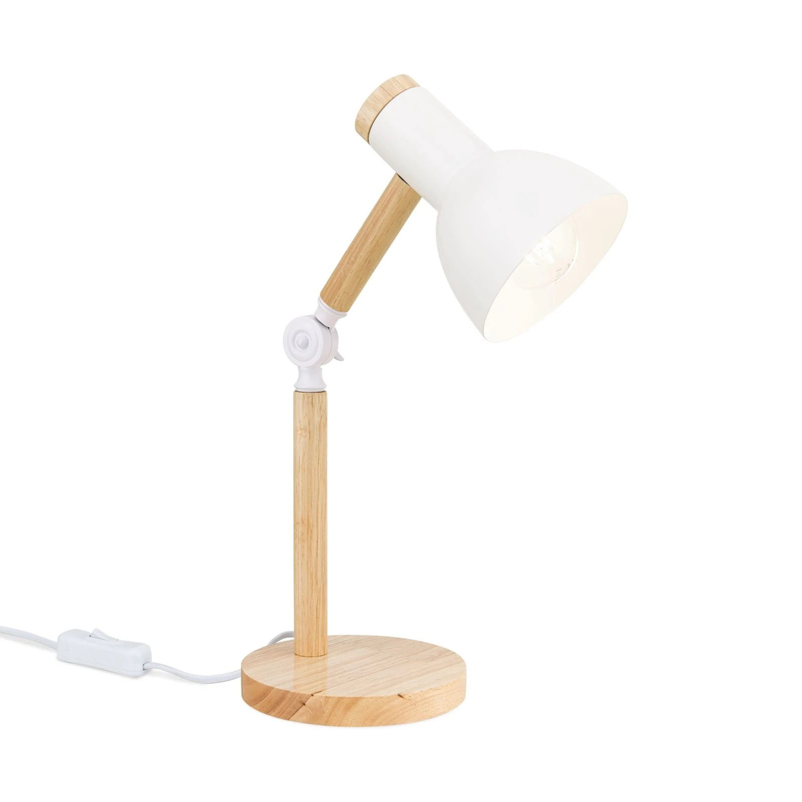 Stona lampa ANIKA, Drvo-Bela - 4