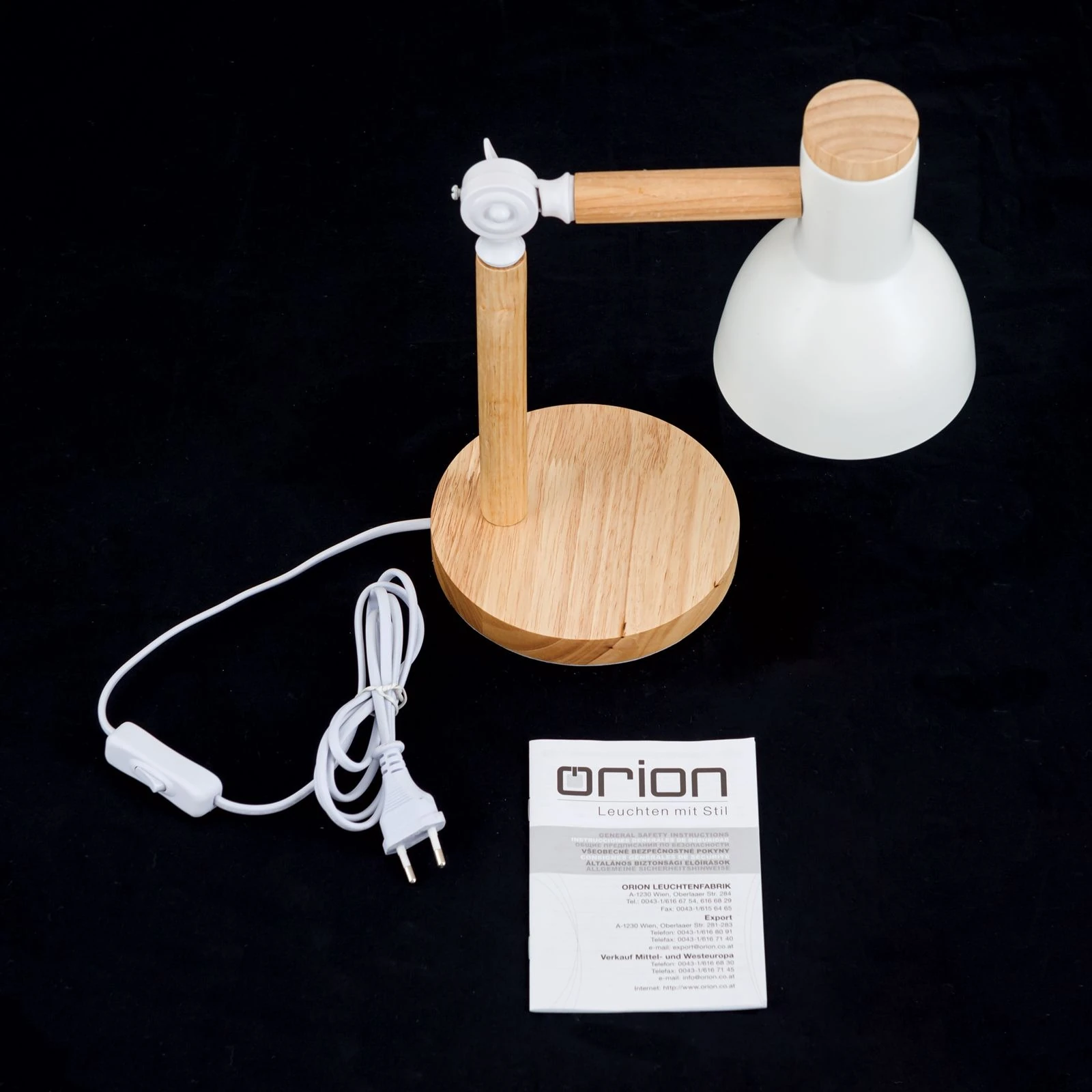 Stona lampa ANIKA, Drvo-Bela - 8