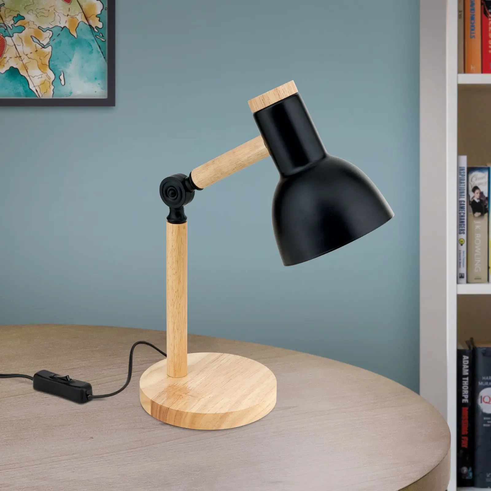 Stona lampa ANIKA, drvo-crna - 2