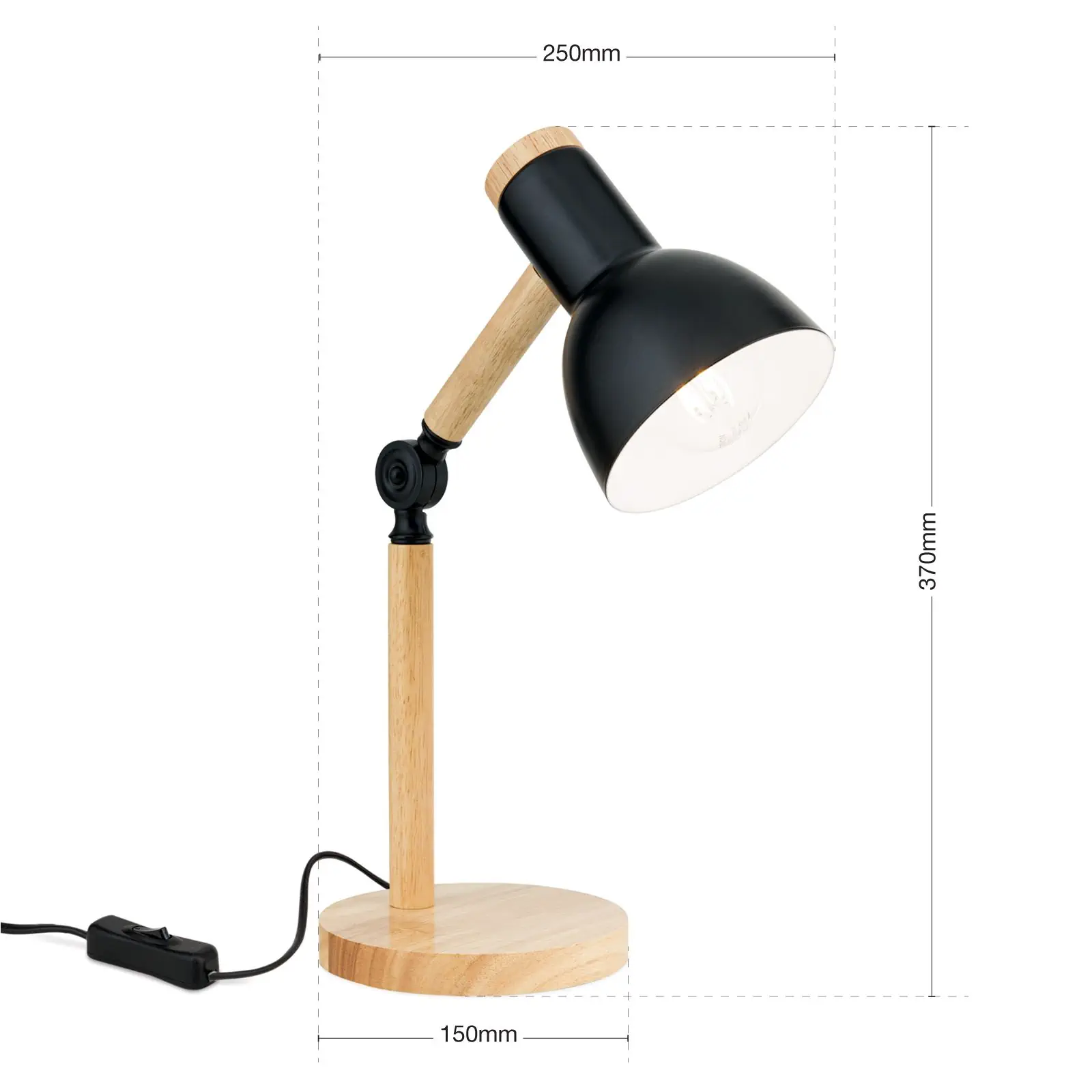 Stona lampa ANIKA, drvo-crna - 7