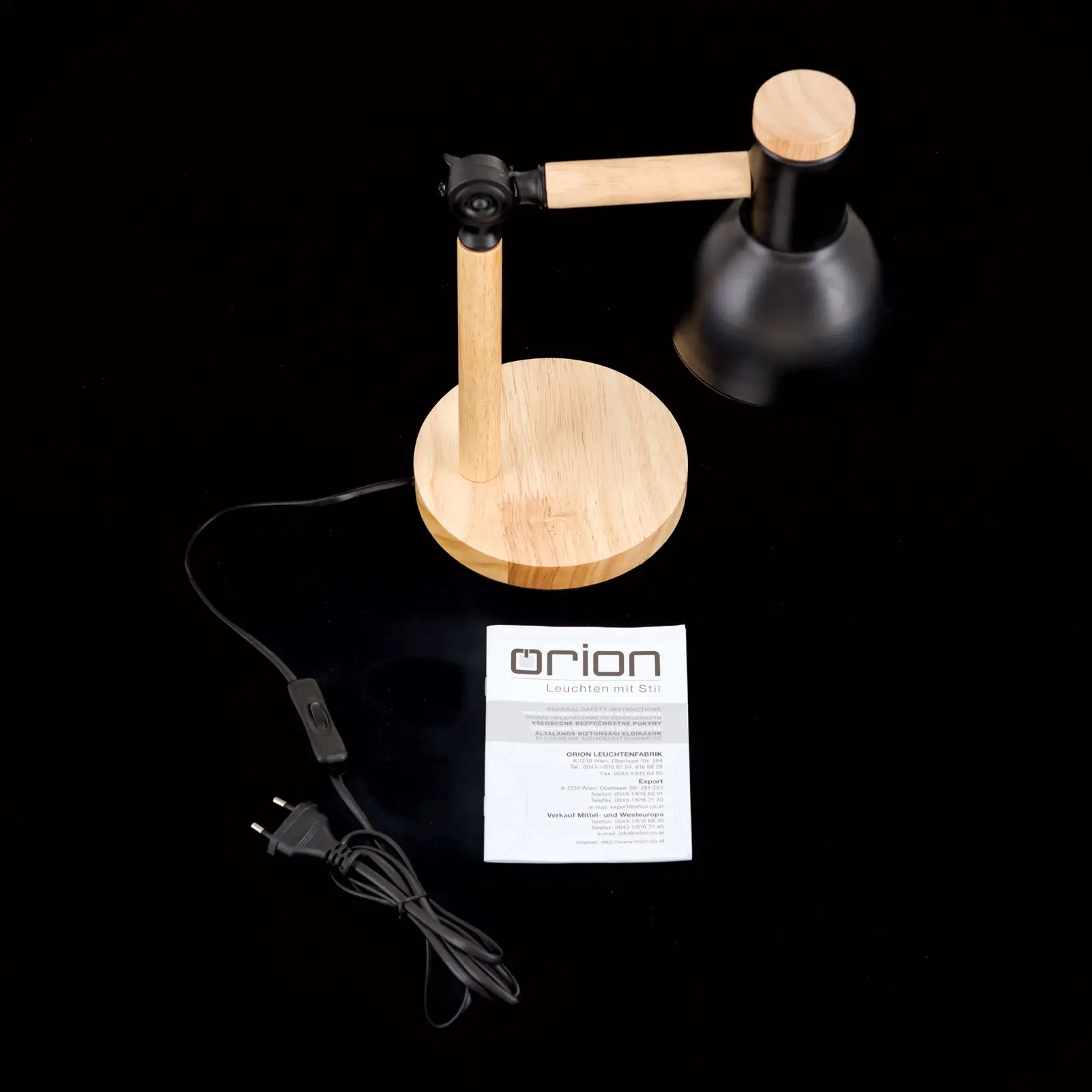 Stona lampa ANIKA, drvo-crna - 8