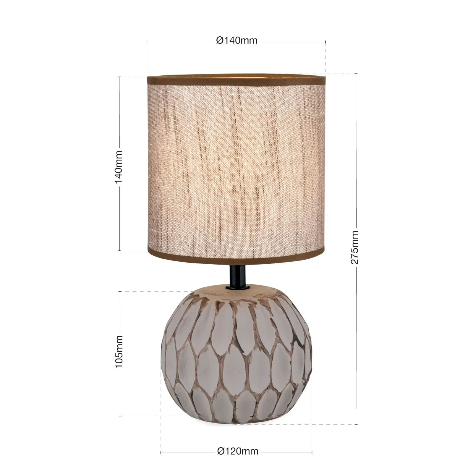 Stona lampa PINIA, visina 27,5 cm, braon - 7