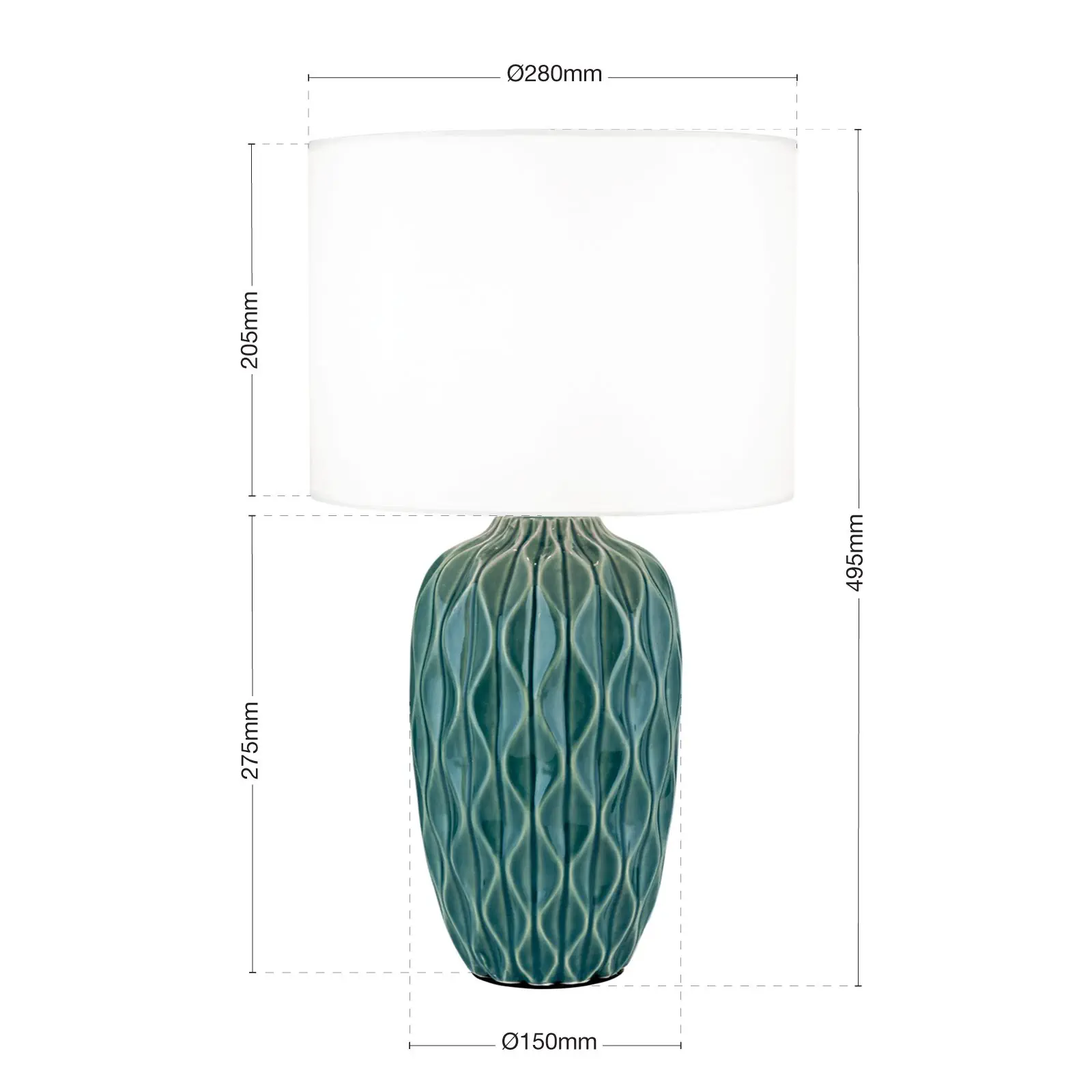 Stona lampa TORTUGA, visina 49,5 cm, zelena - 7