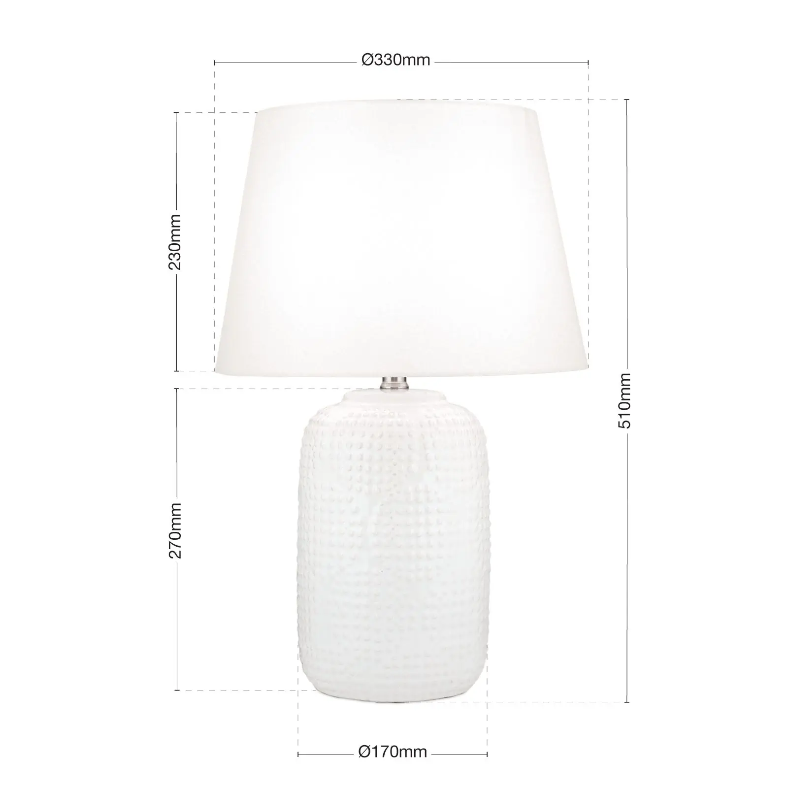 Stona lampa CORAL, visina 51 cm, bela - 7