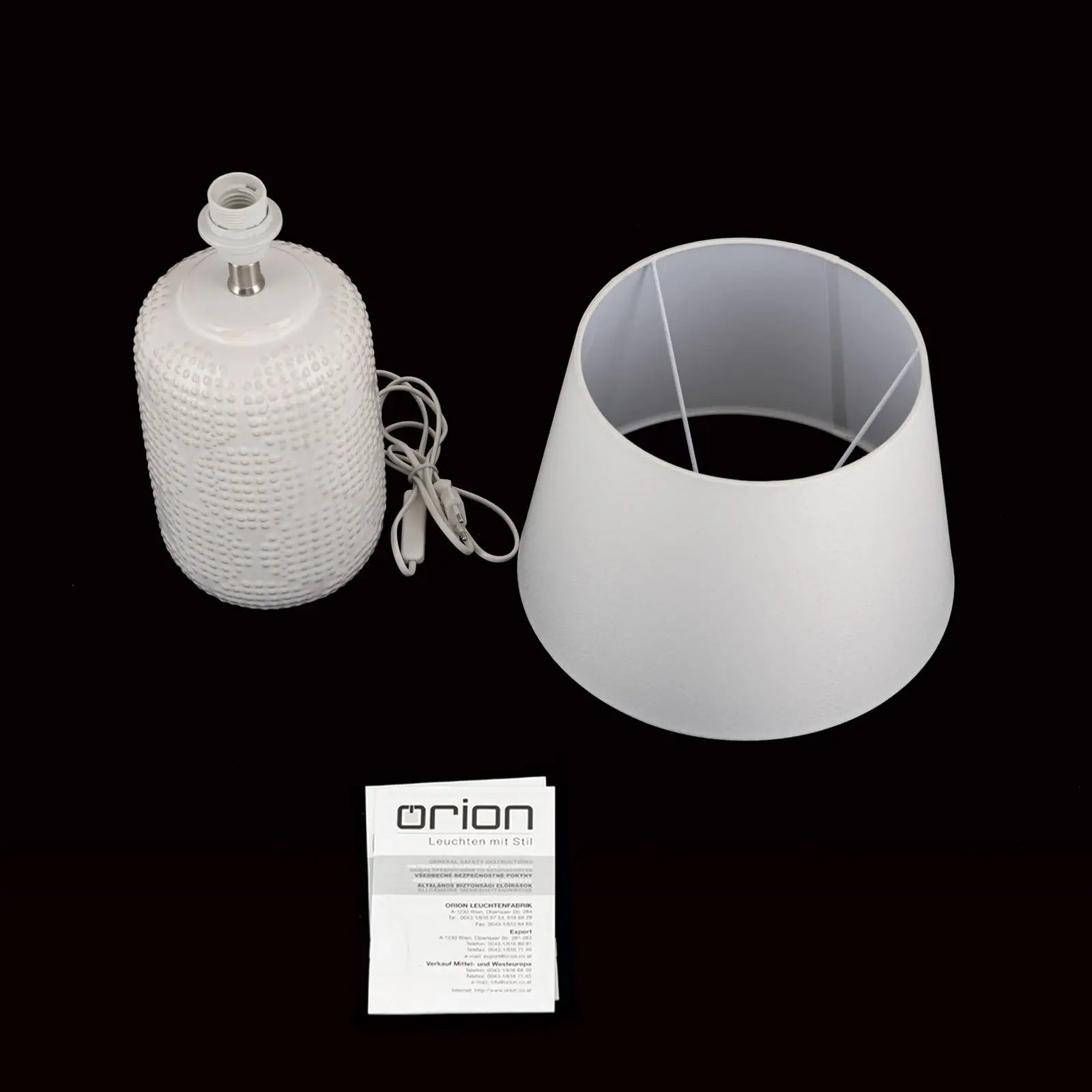 Stona lampa CORAL, visina 51 cm, bela - 8