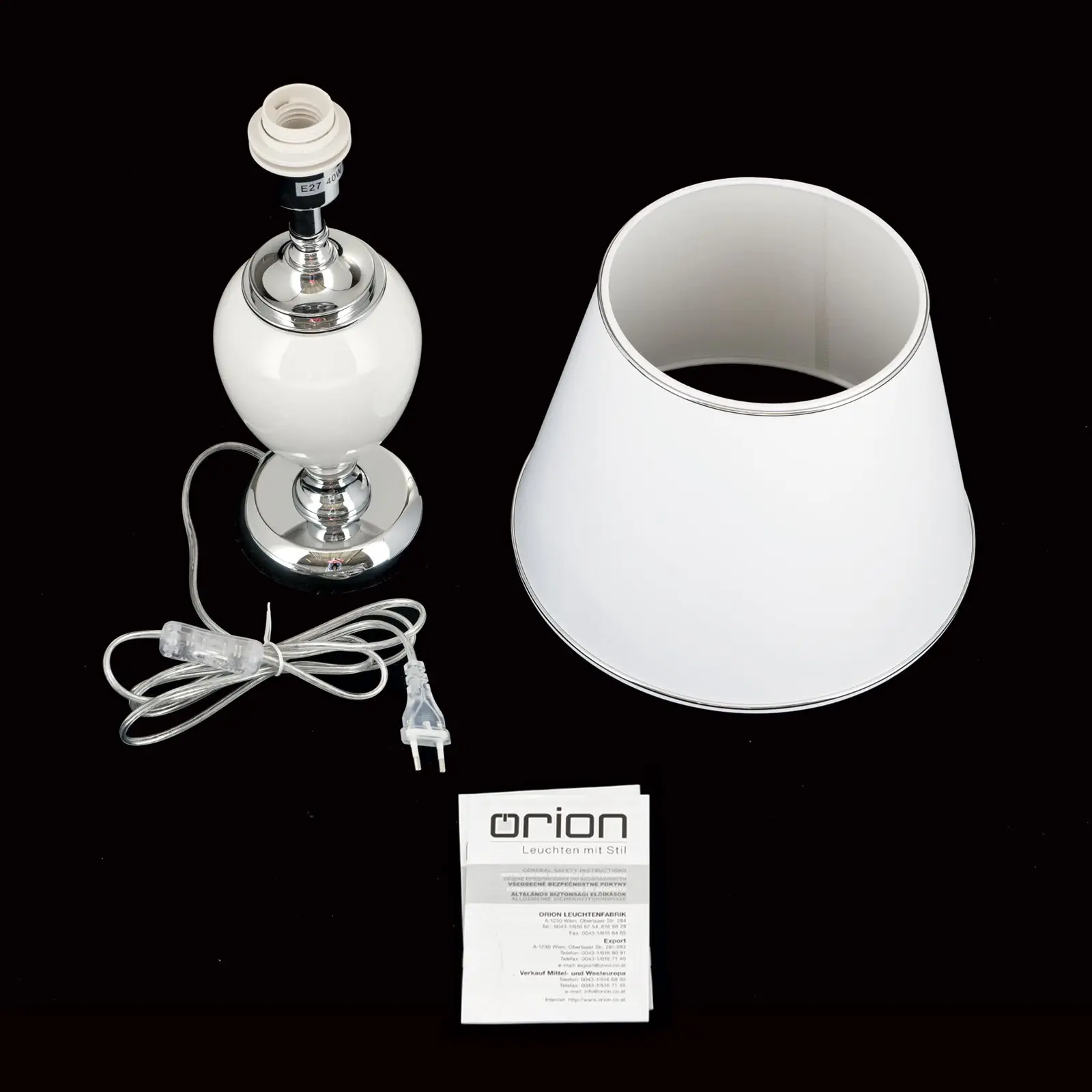 Stona lampa OVUM, visina 48 cm, hrom - 8