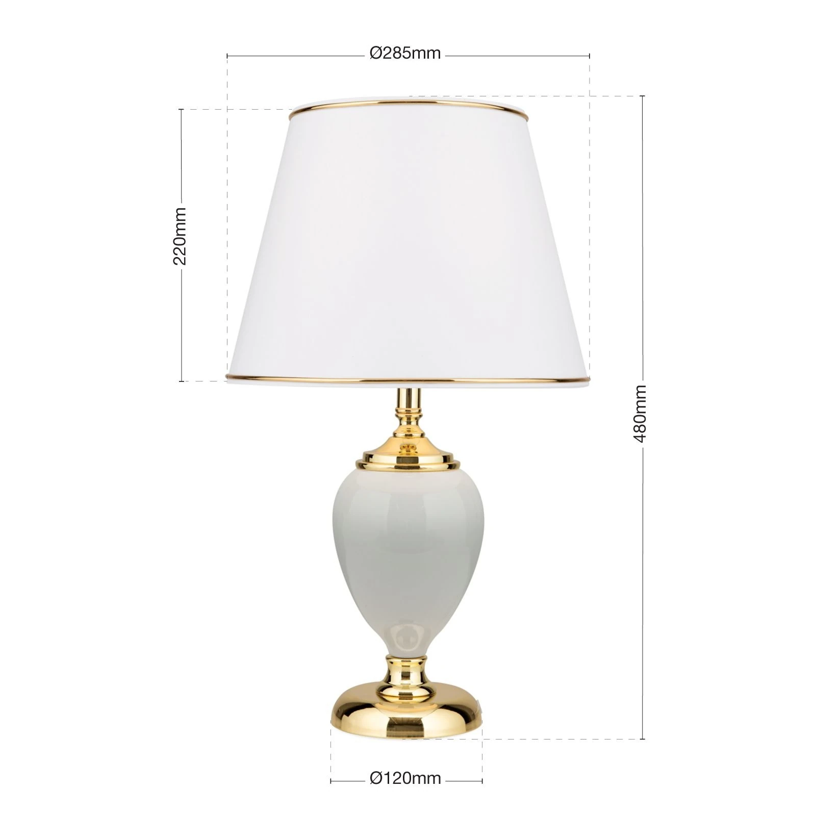 Stona lampa OVUM, visina 48 cm, zlatna - 7