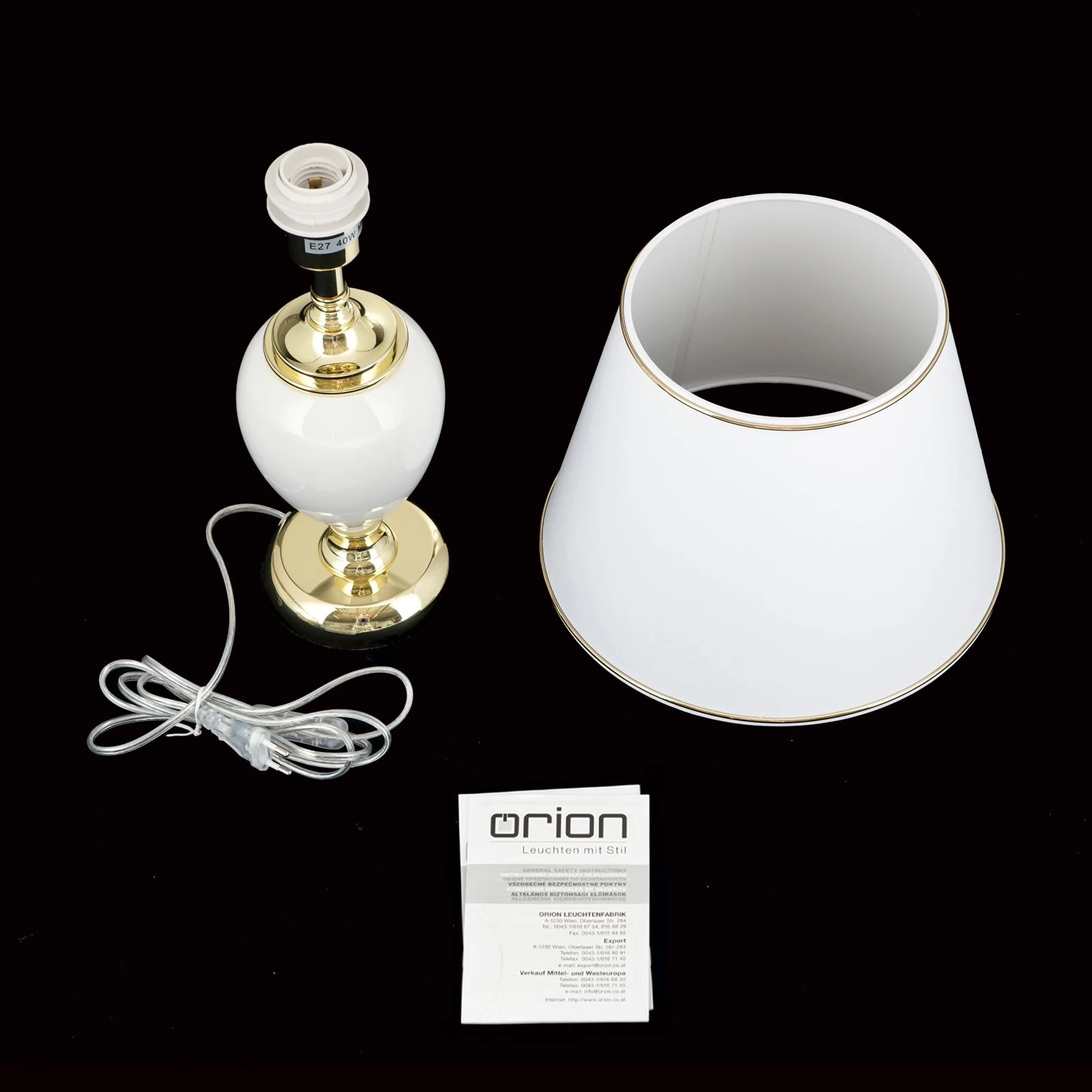 Stona lampa OVUM, visina 48 cm, zlatna - 8