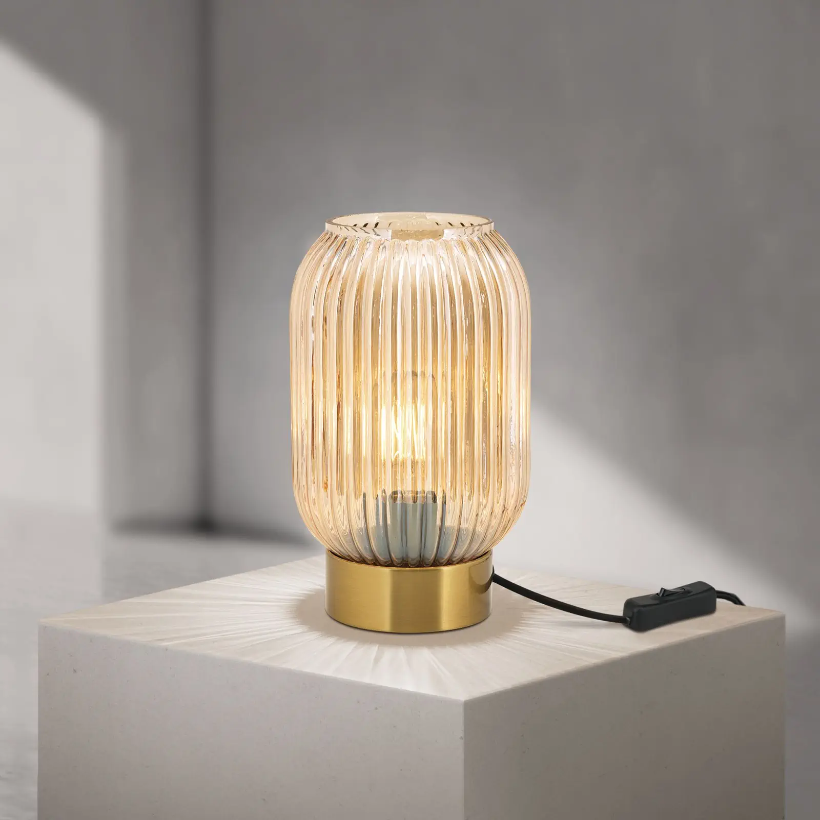 Stona lampa CARNEVAL, visina 24 cm, ćilibar - 1