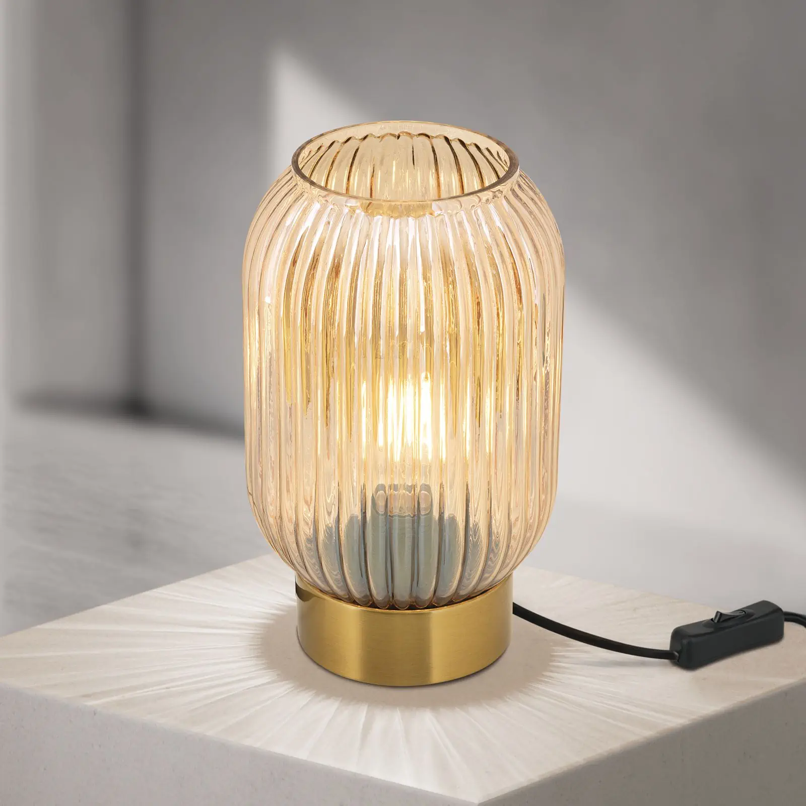 Stona lampa CARNEVAL, visina 24 cm, ćilibar - 2