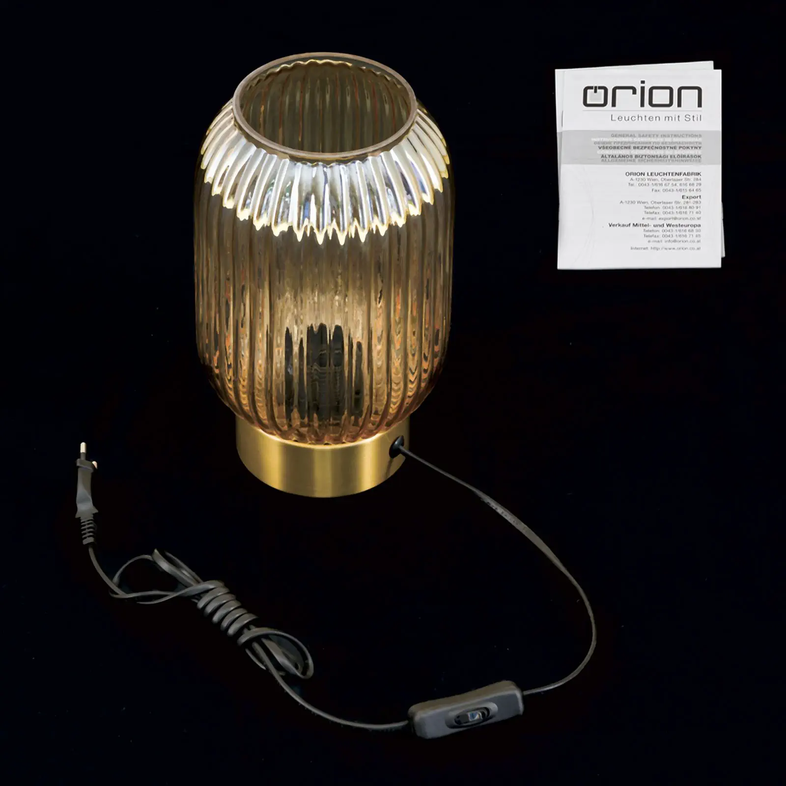 Stona lampa CARNEVAL, visina 24 cm, ćilibar - 8