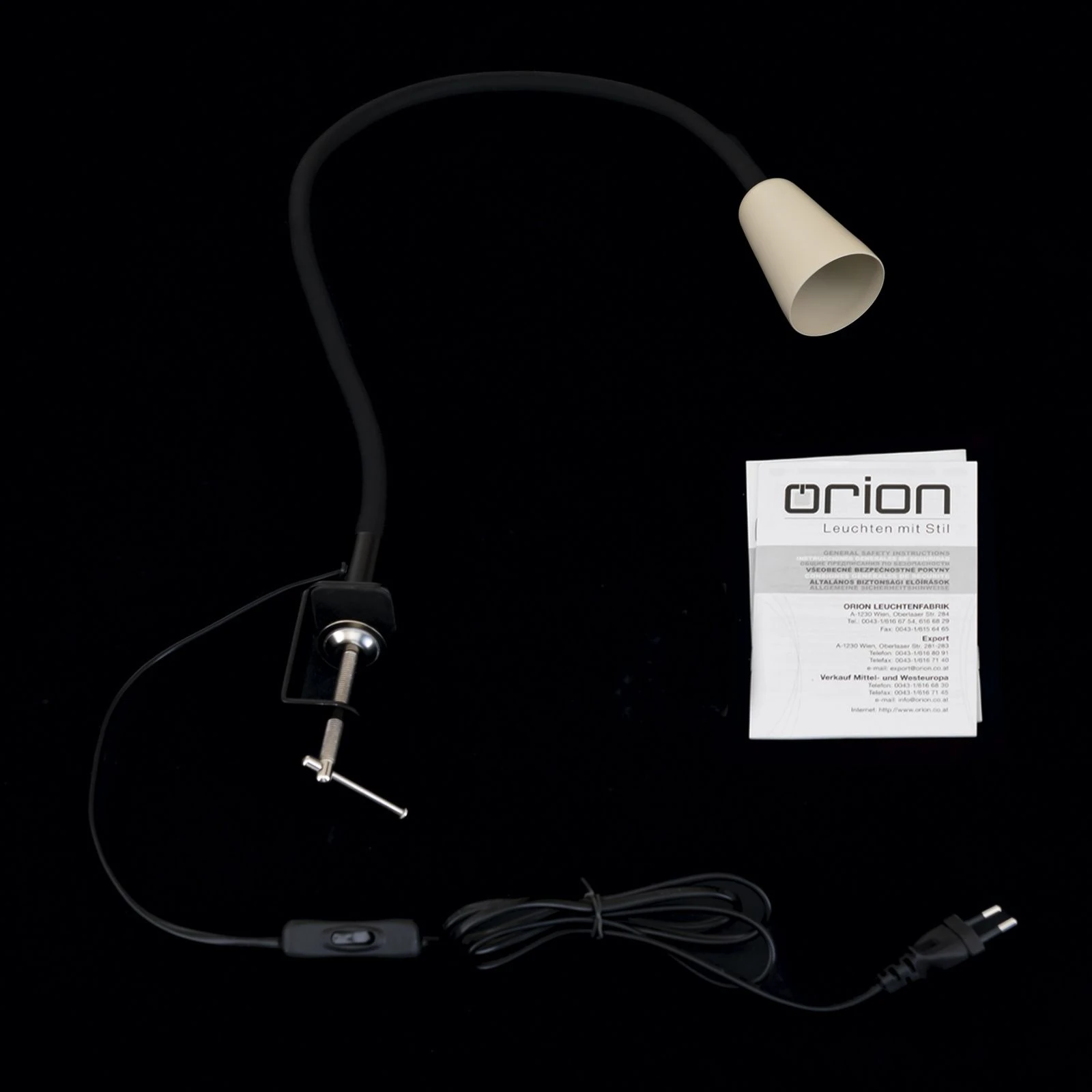 Lampa sa stezaljkom DOTTY, fleksibilna, kaki - 8