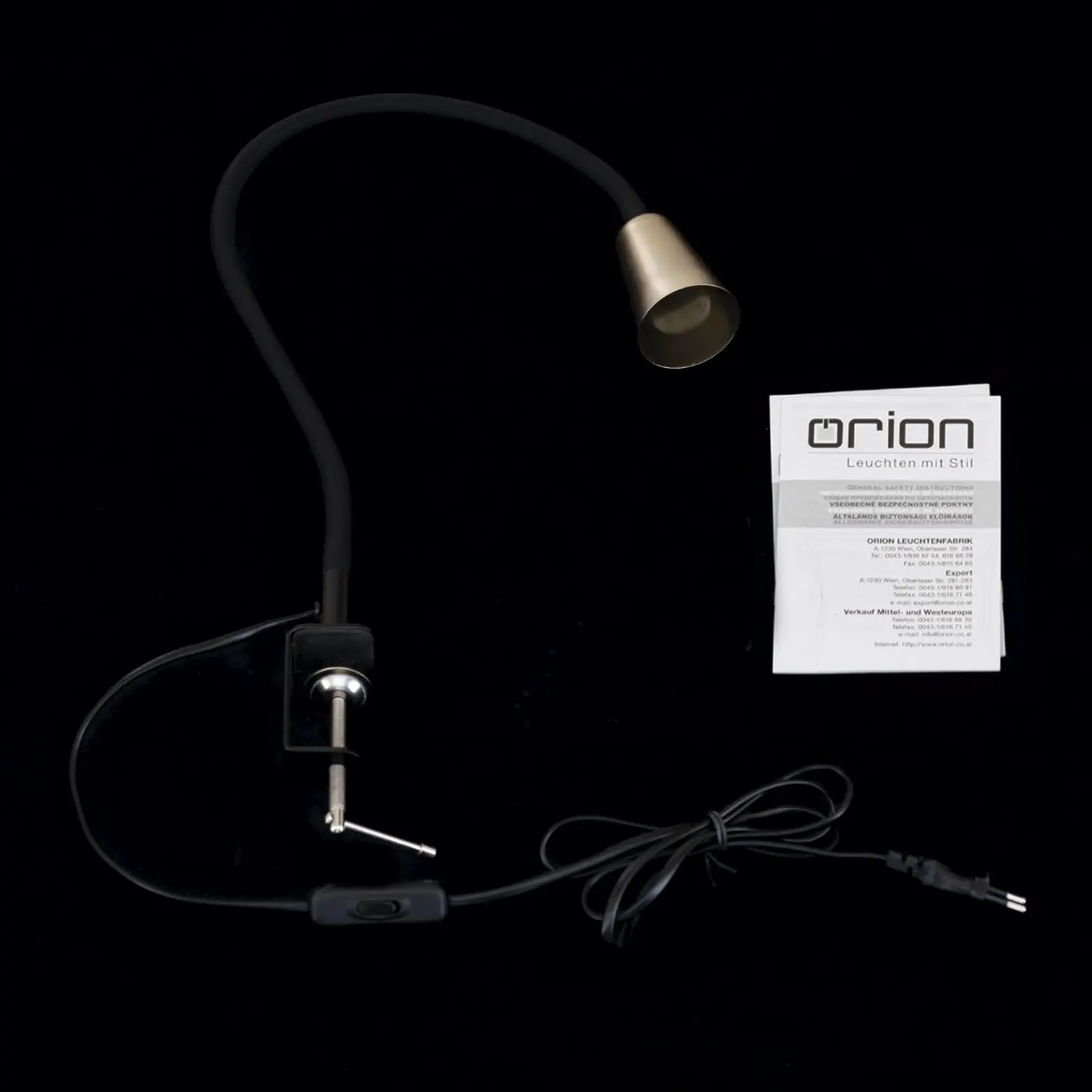 Lampa sa stezaljkom DOTTY, fleksibilna, crni mesing - 8