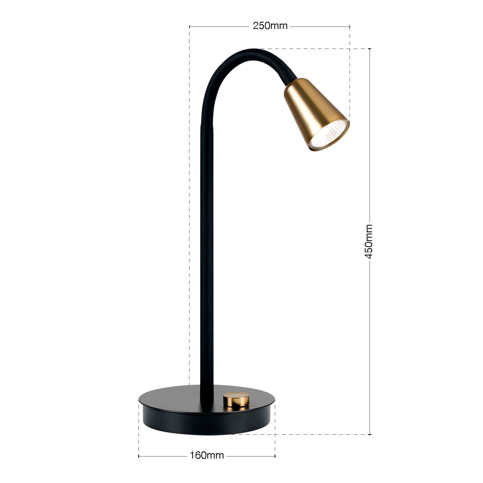 Stona lampa DOTTY, black brass - 7