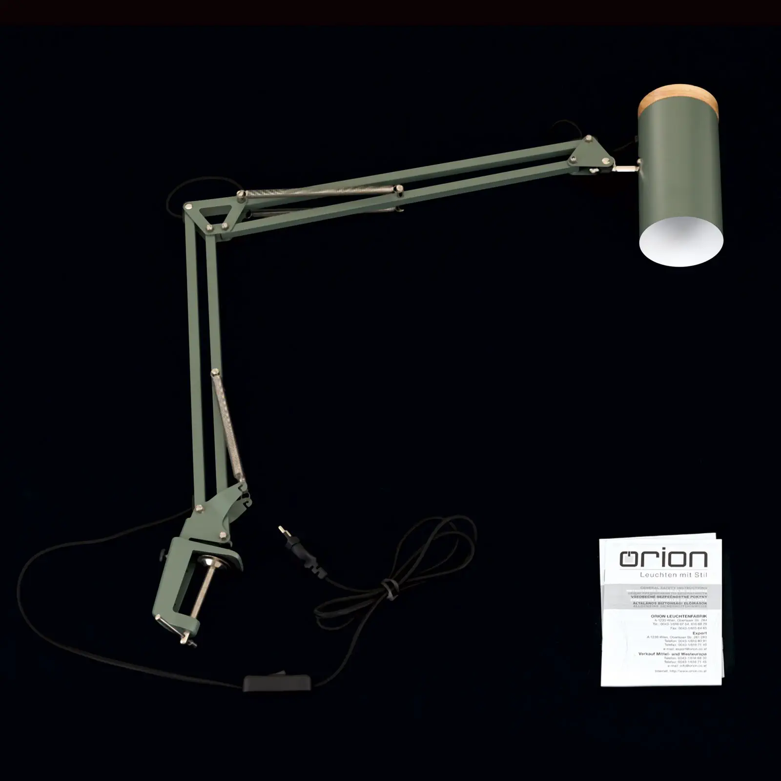 Opružna lampa GILI sa steznim nosačem, svetlo zelena - 8