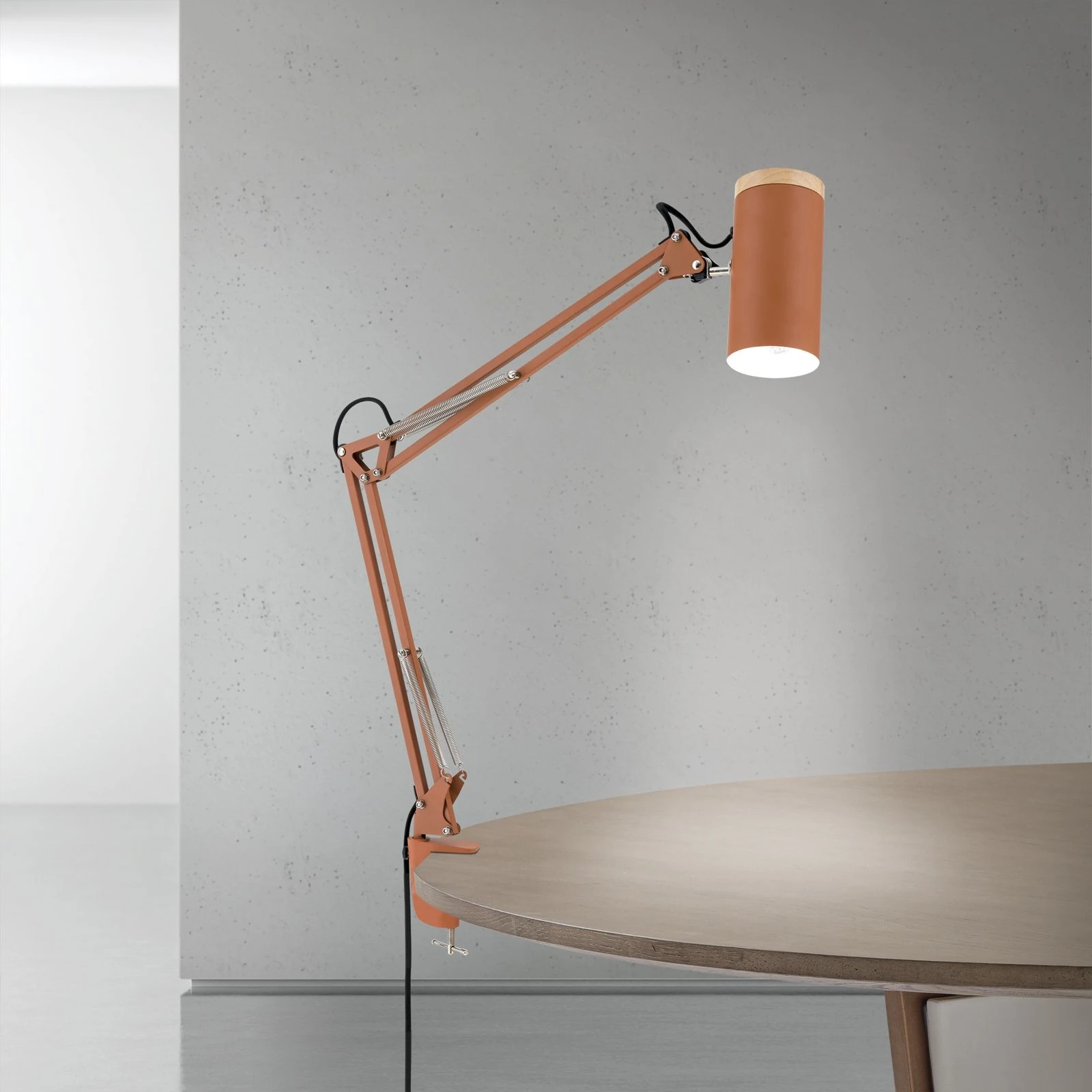 Lampa sa stezaljkom GILI, sa oprugom, koral crvena - 2