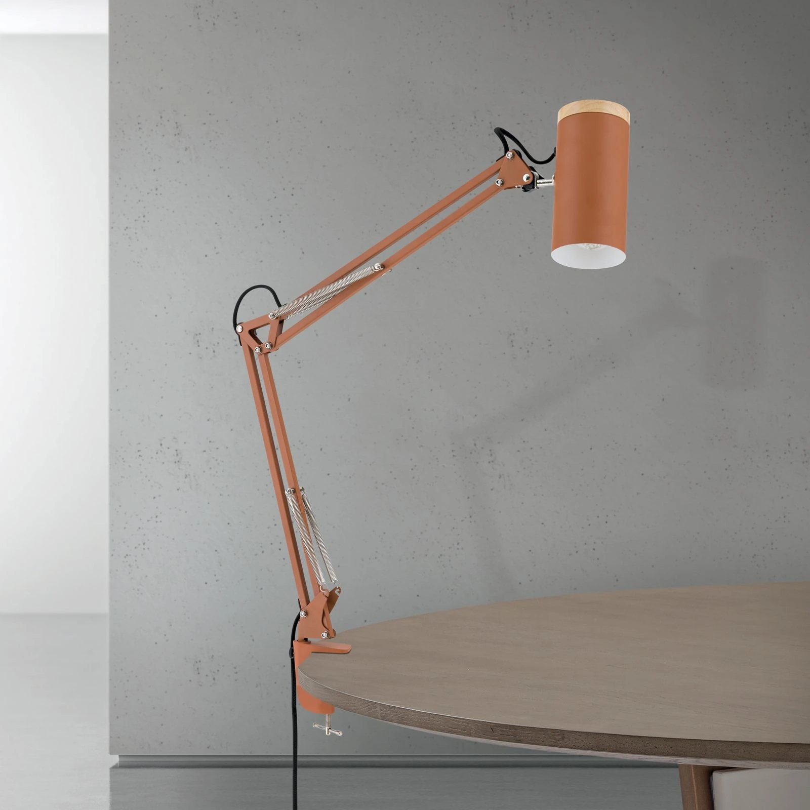 Lampa sa stezaljkom GILI, sa oprugom, koral crvena - 3