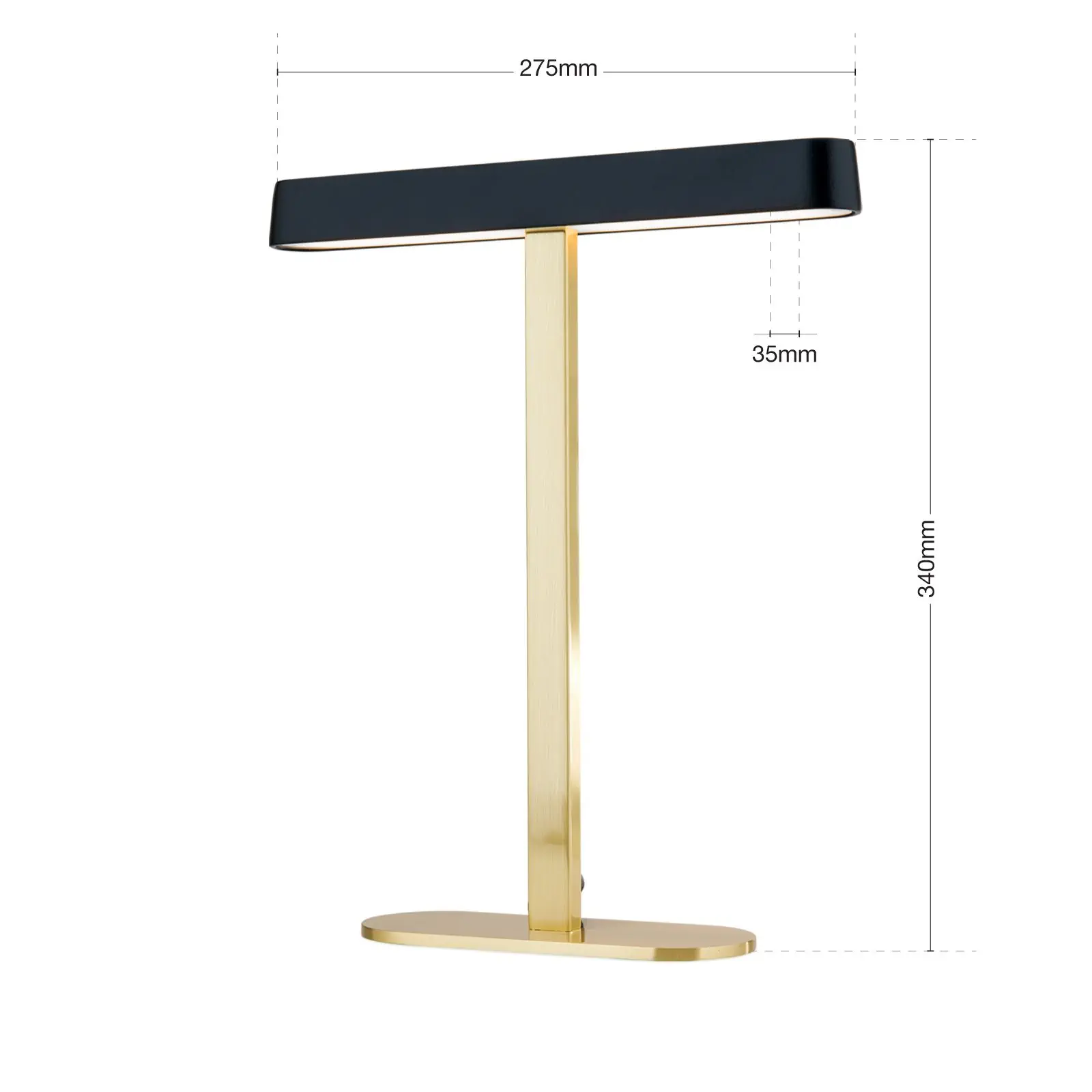 LED stona lampa AUFTAKT, mat zlatna sa crnim abažurom - 7