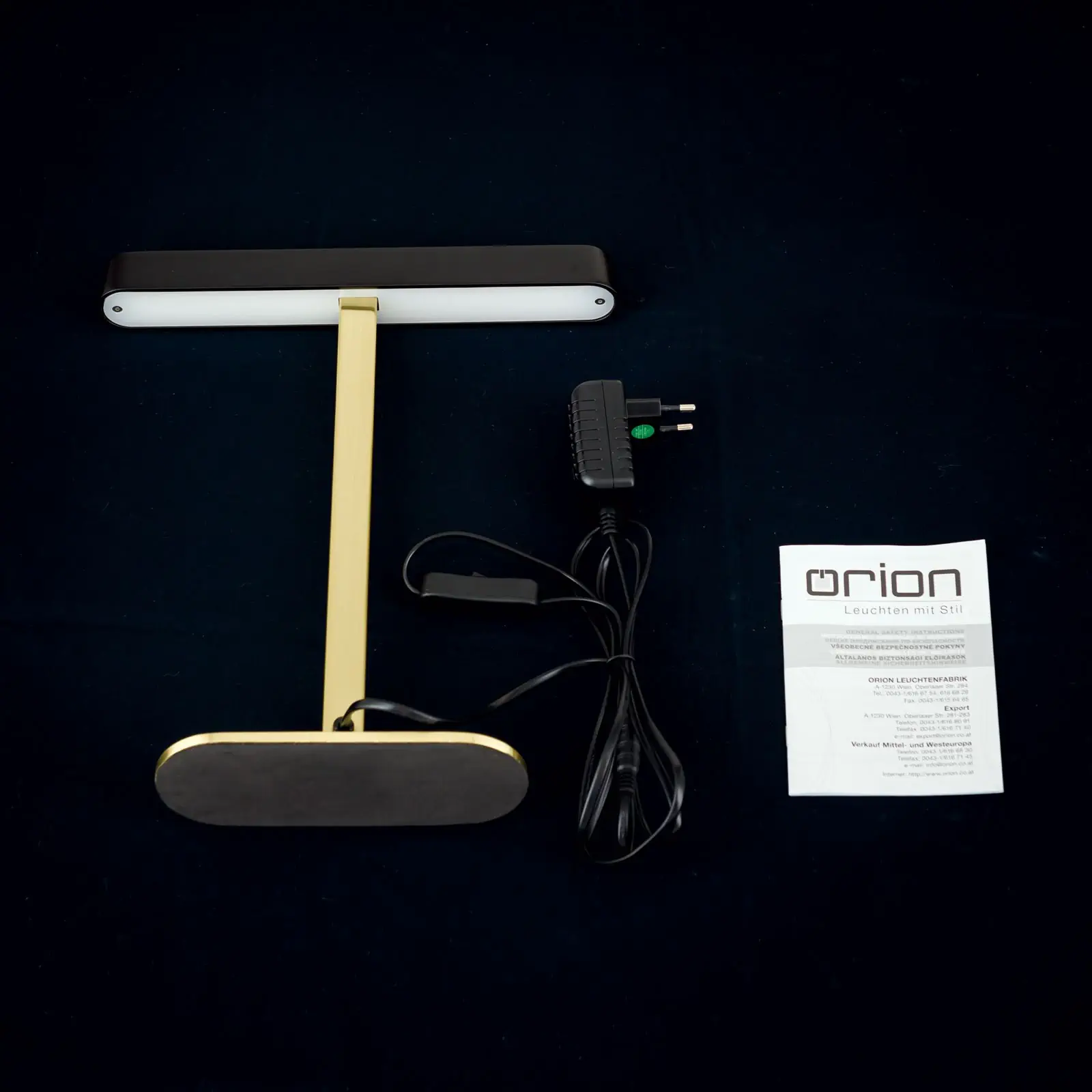 LED stona lampa AUFTAKT, mat zlatna sa crnim abažurom - 8